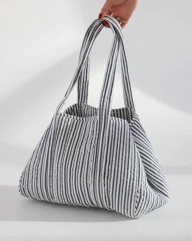 Tote Bag Large Blue Stripe - Image 2