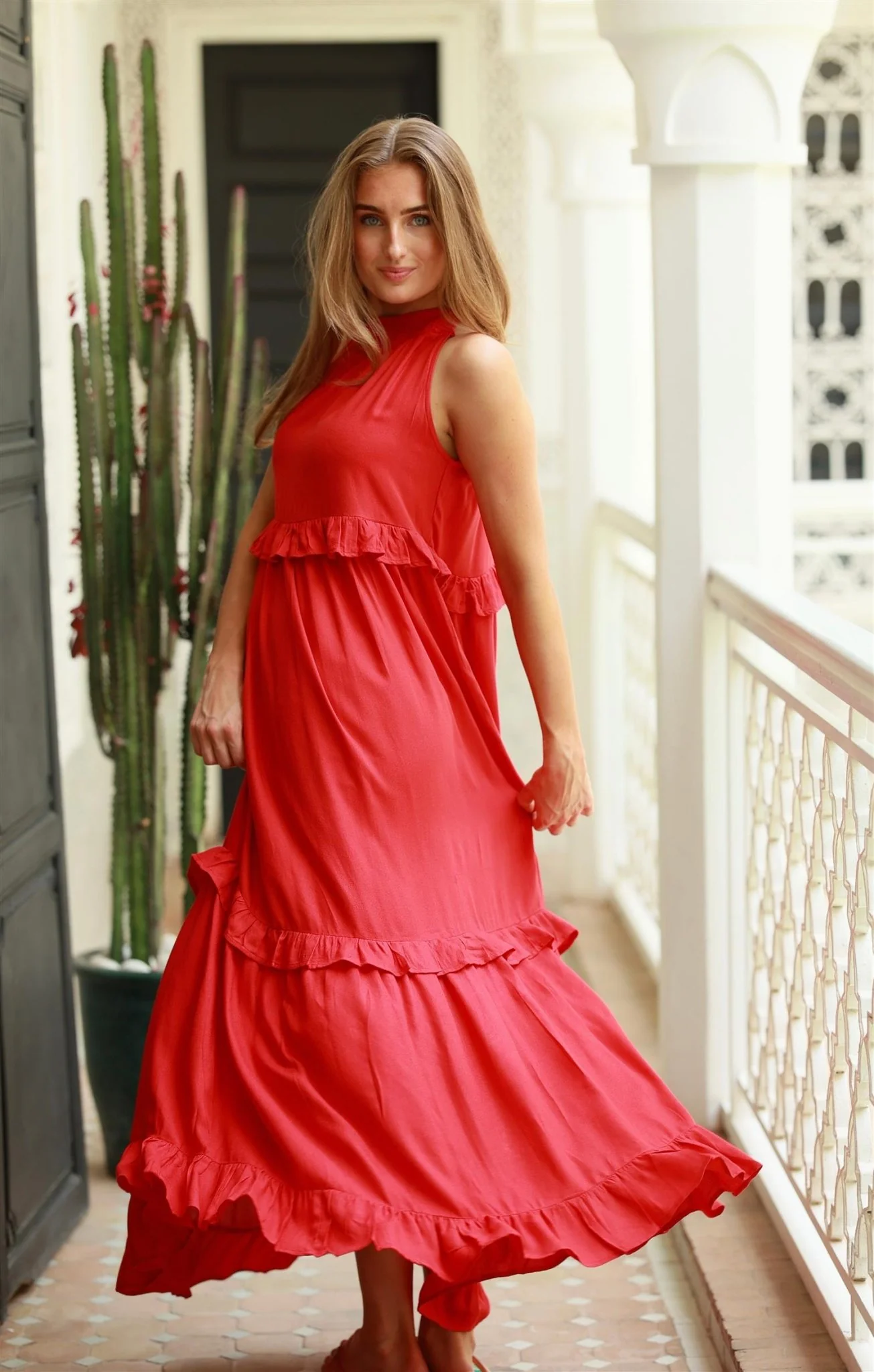 Bianca Long Dress Summer Red - Image 2