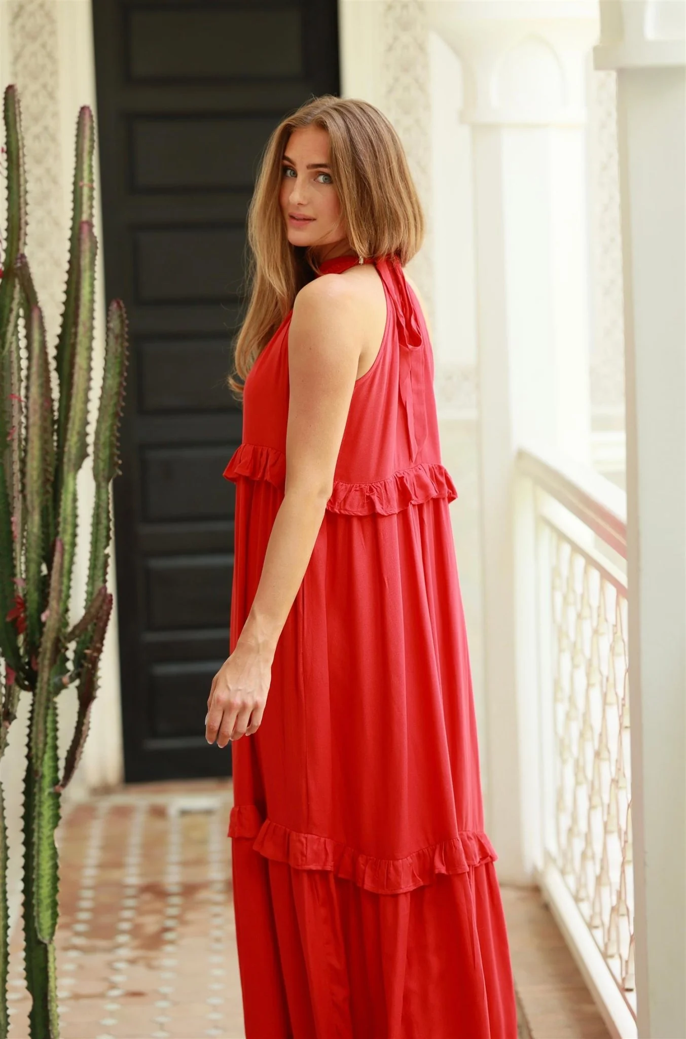 Bianca Long Dress Summer Red - Image 3