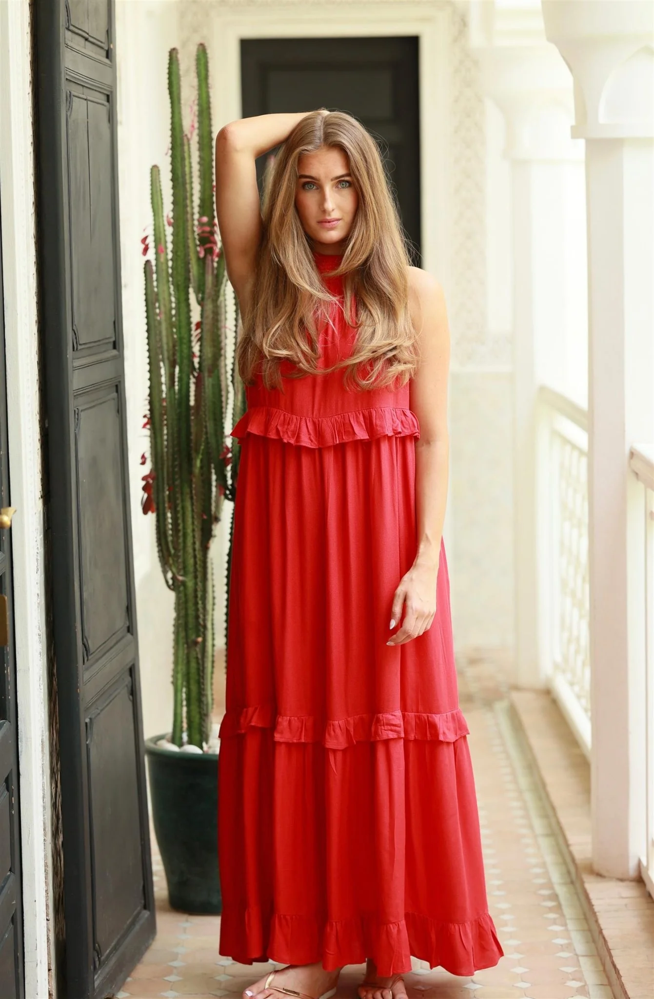 Bianca Long Dress Summer Red - Image 5