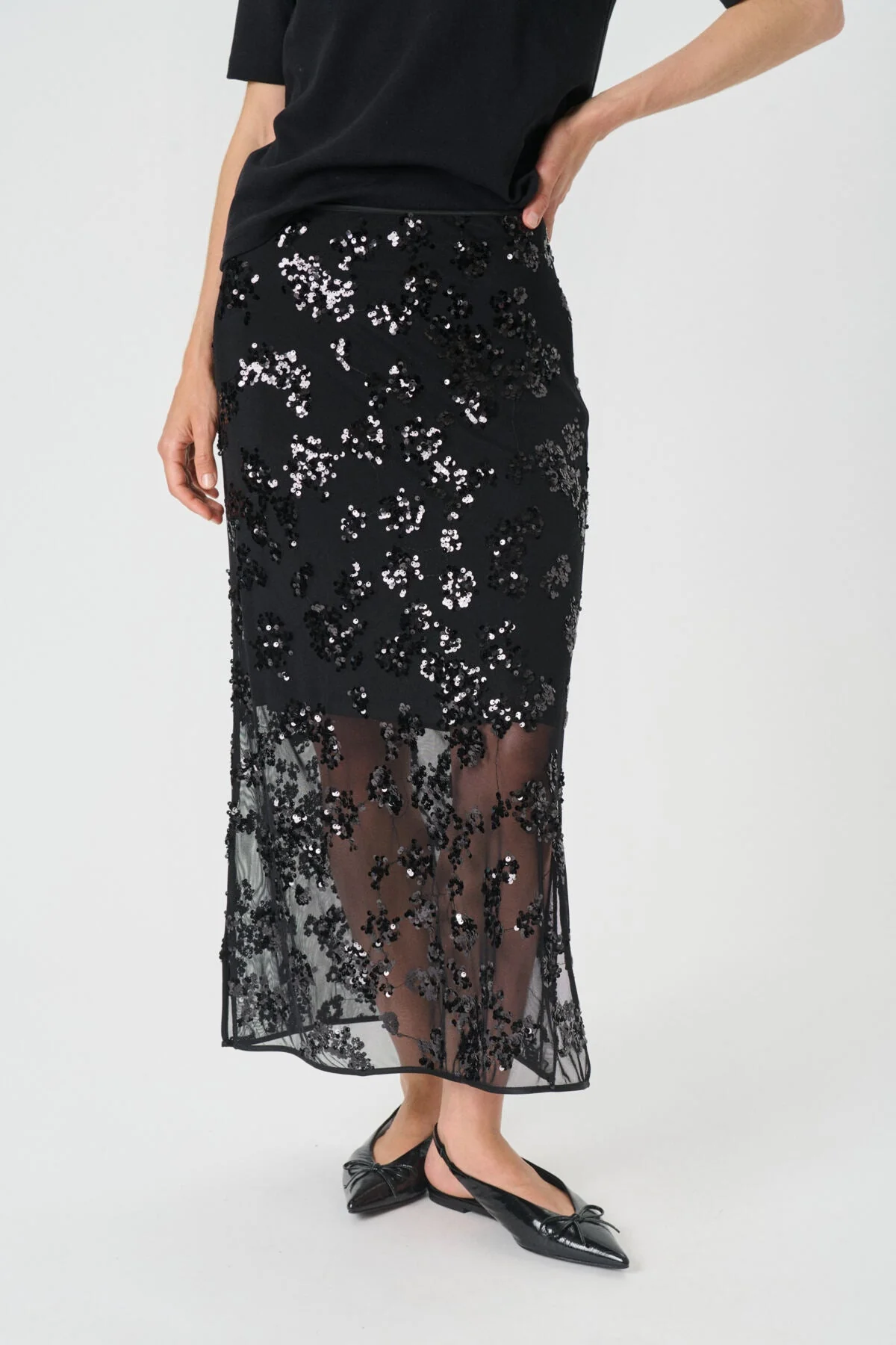 Vivika Skirt Black Sequins On Mesh - Image 4