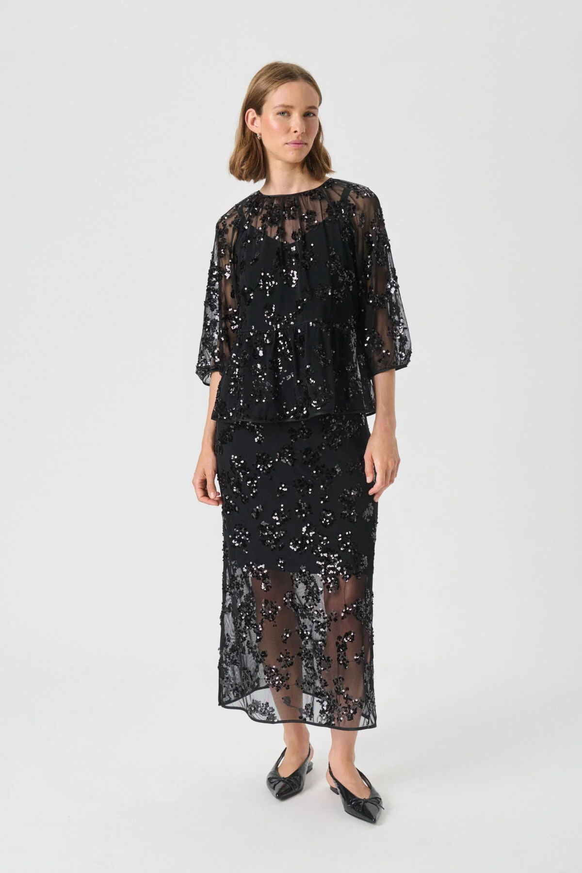 Vivika Skirt Black Sequins On Mesh - Image 7