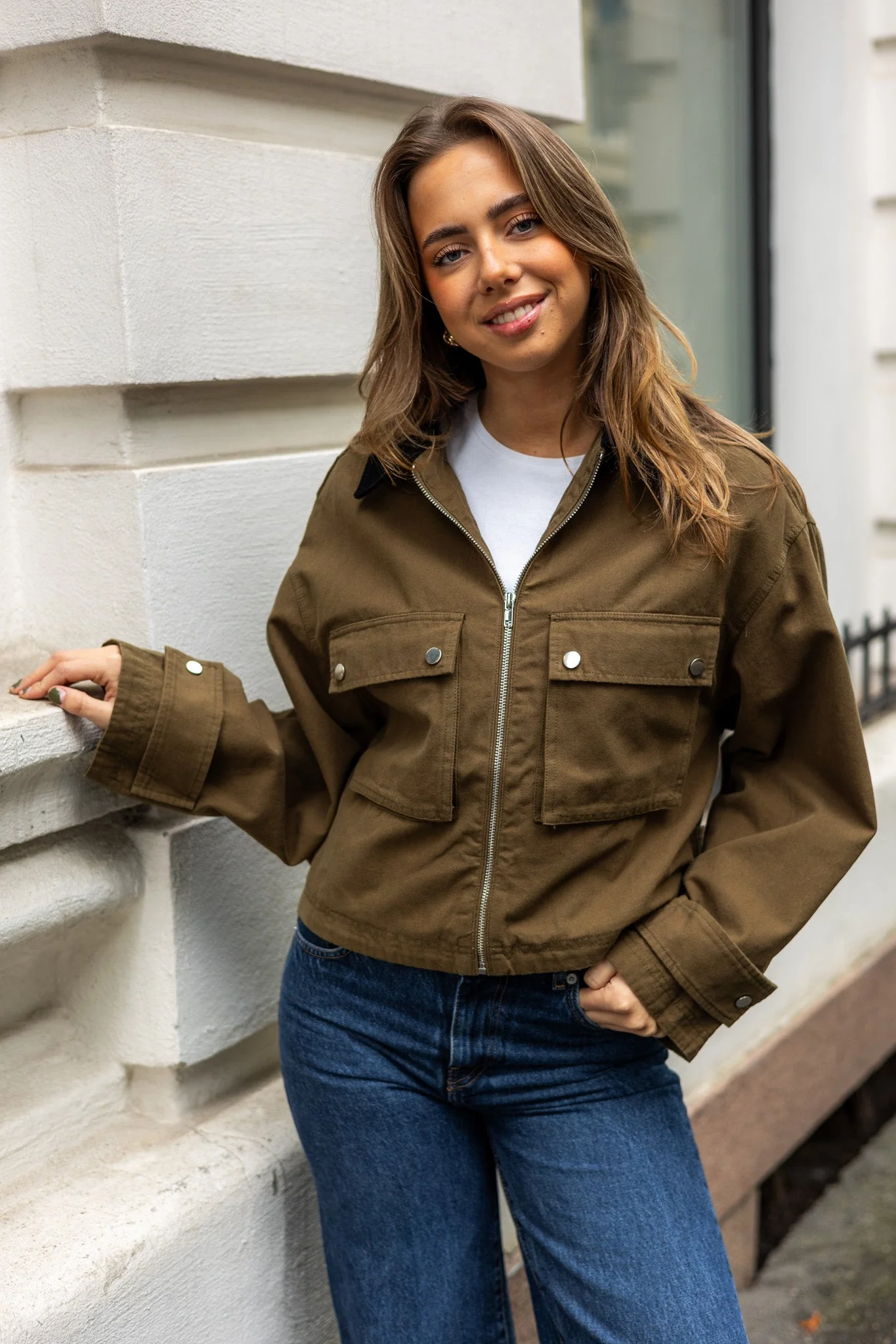Rivera Canvas Boxy Jacket Army - Image 3