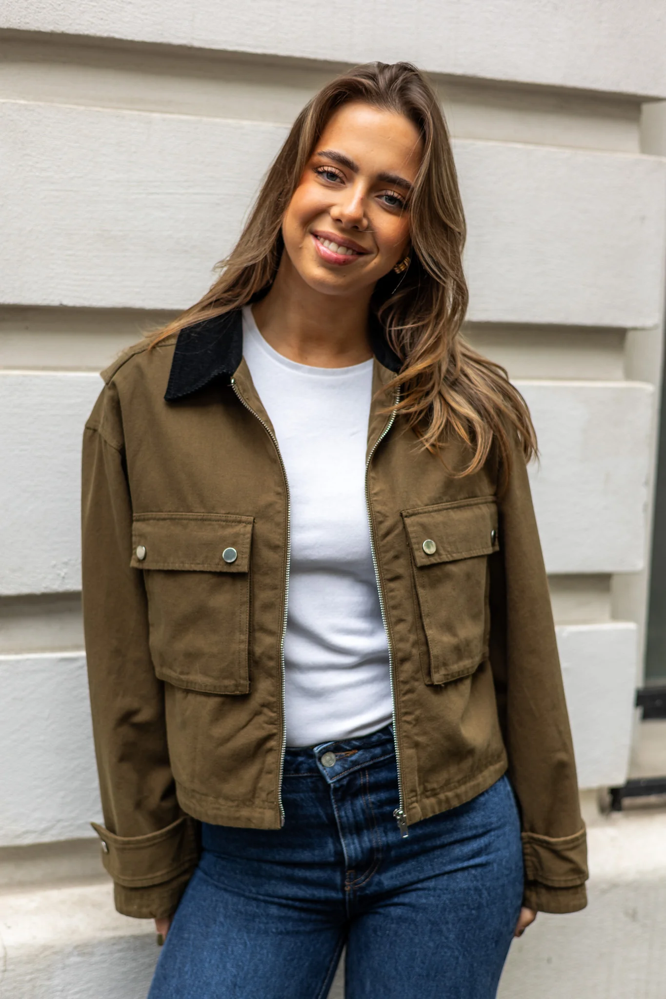 Rivera Canvas Boxy Jacket Army - Image 6