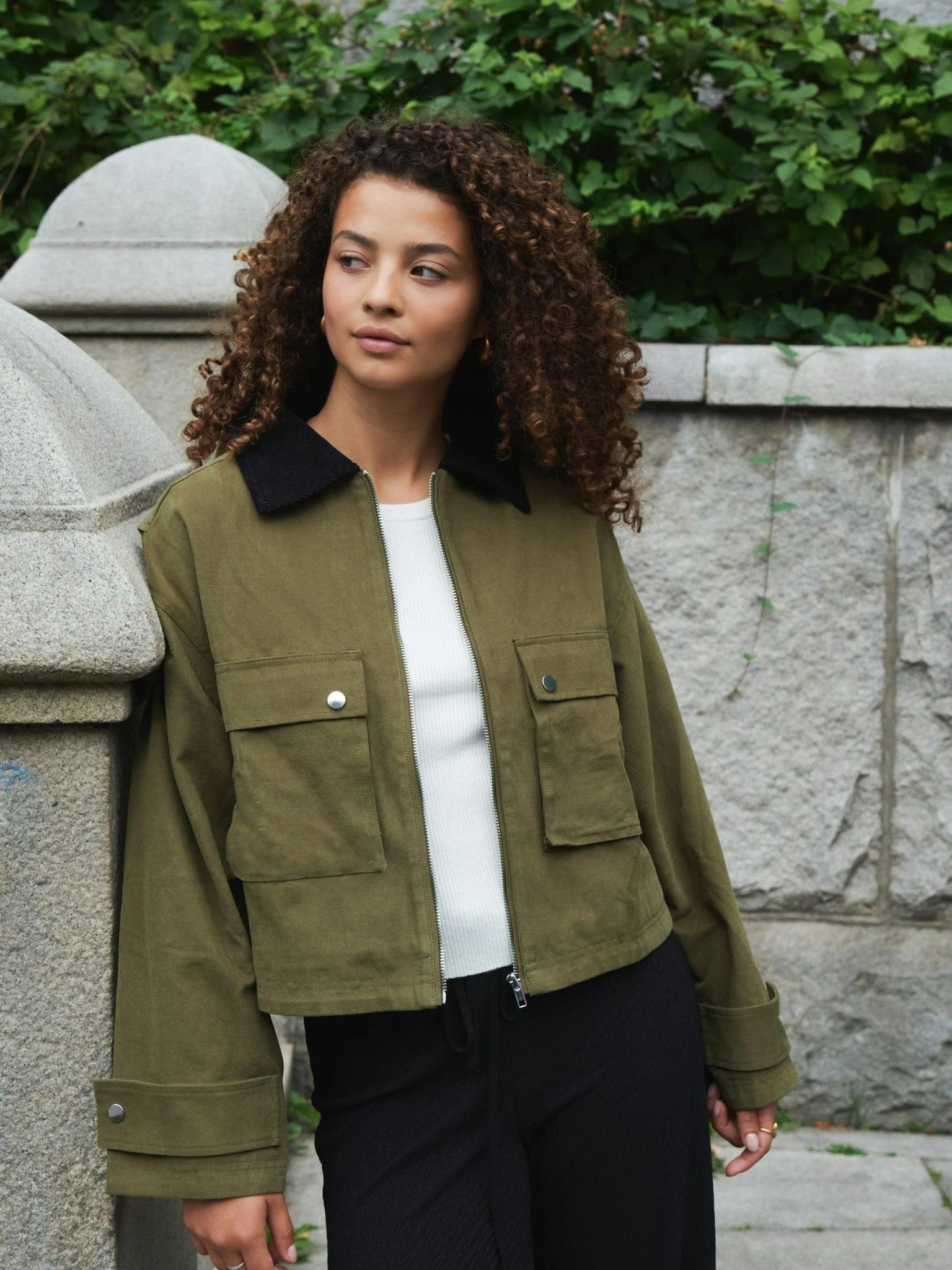 Rivera Canvas Boxy Jacket Army - Image 9