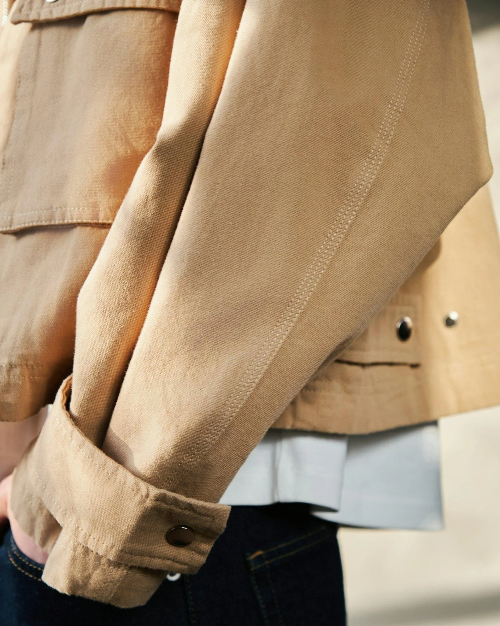 Rivera Canvas Boxy Jacket Sand - Image 8