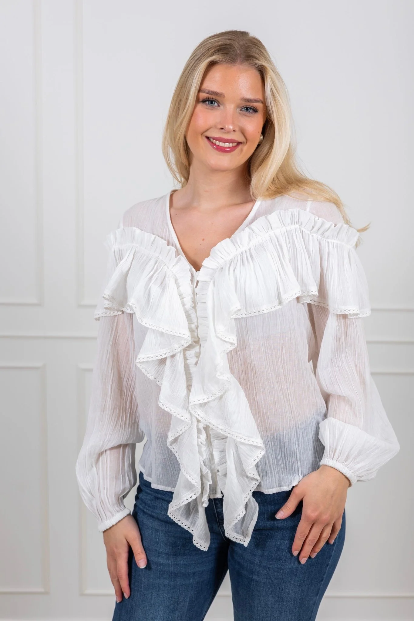 Frill Blouse White - Image 6