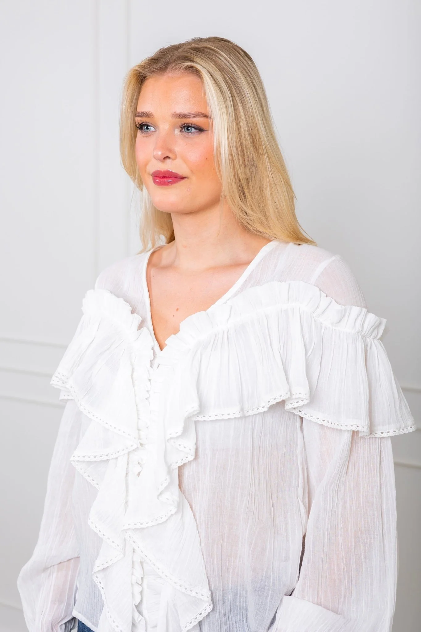 Frill Blouse White - Image 8
