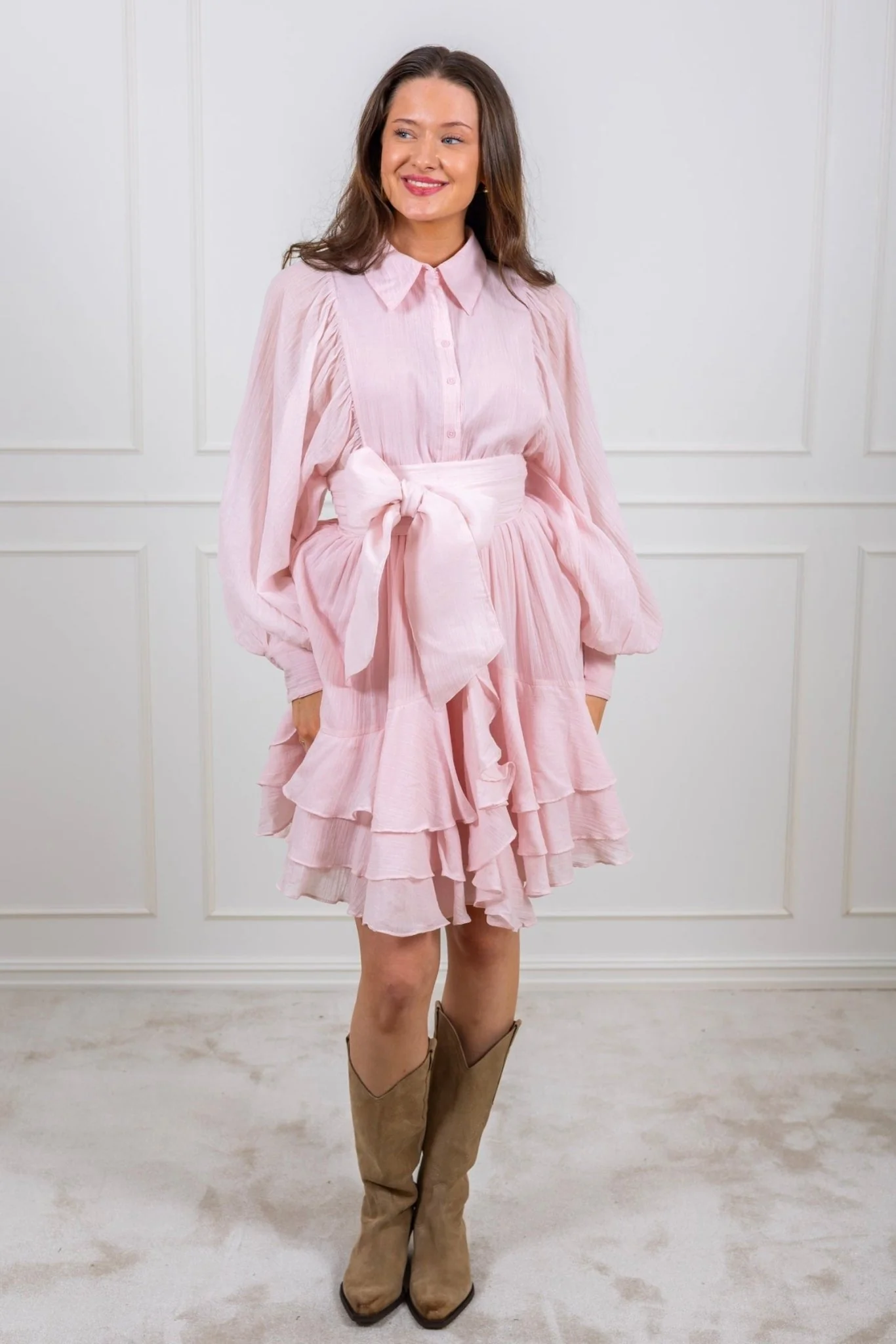 Frill Ranch Dress Light Pink - Image 10