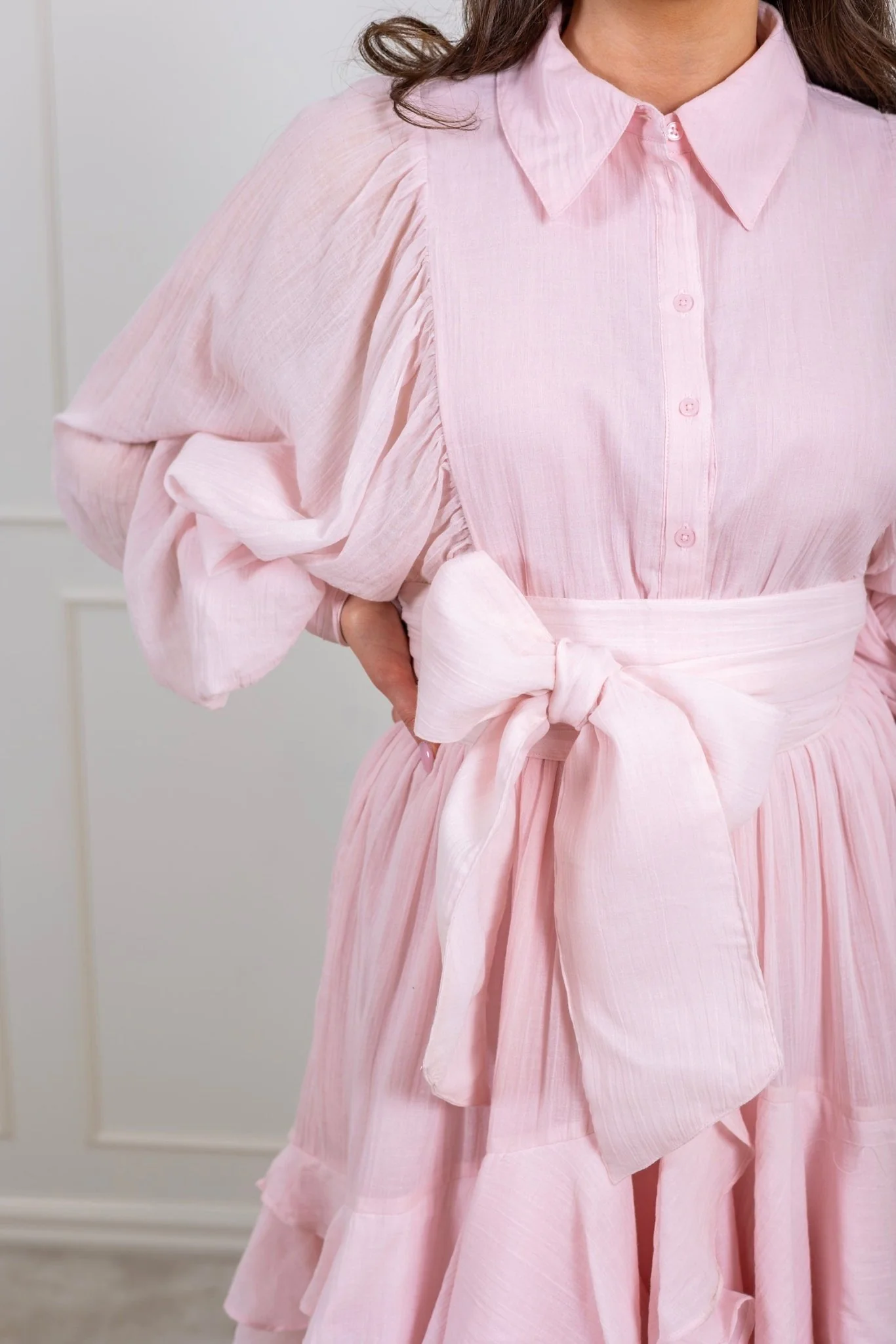 Frill Ranch Dress Light Pink - Image 12