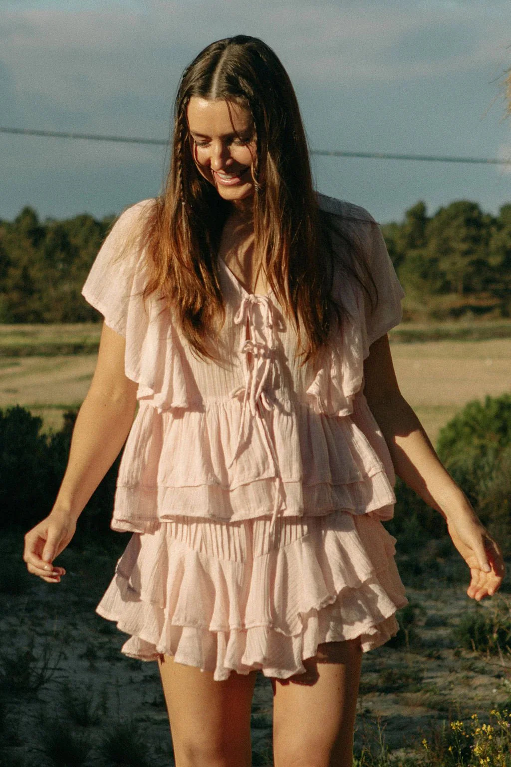 Bow Frill Top Light Pink - Image 10