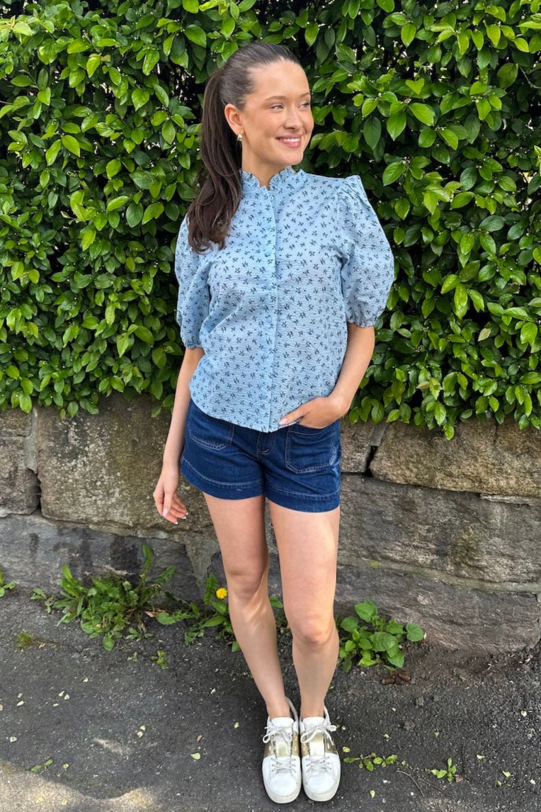 Tiffany Short Sleeve Shirt Blue/Navy - Image 3
