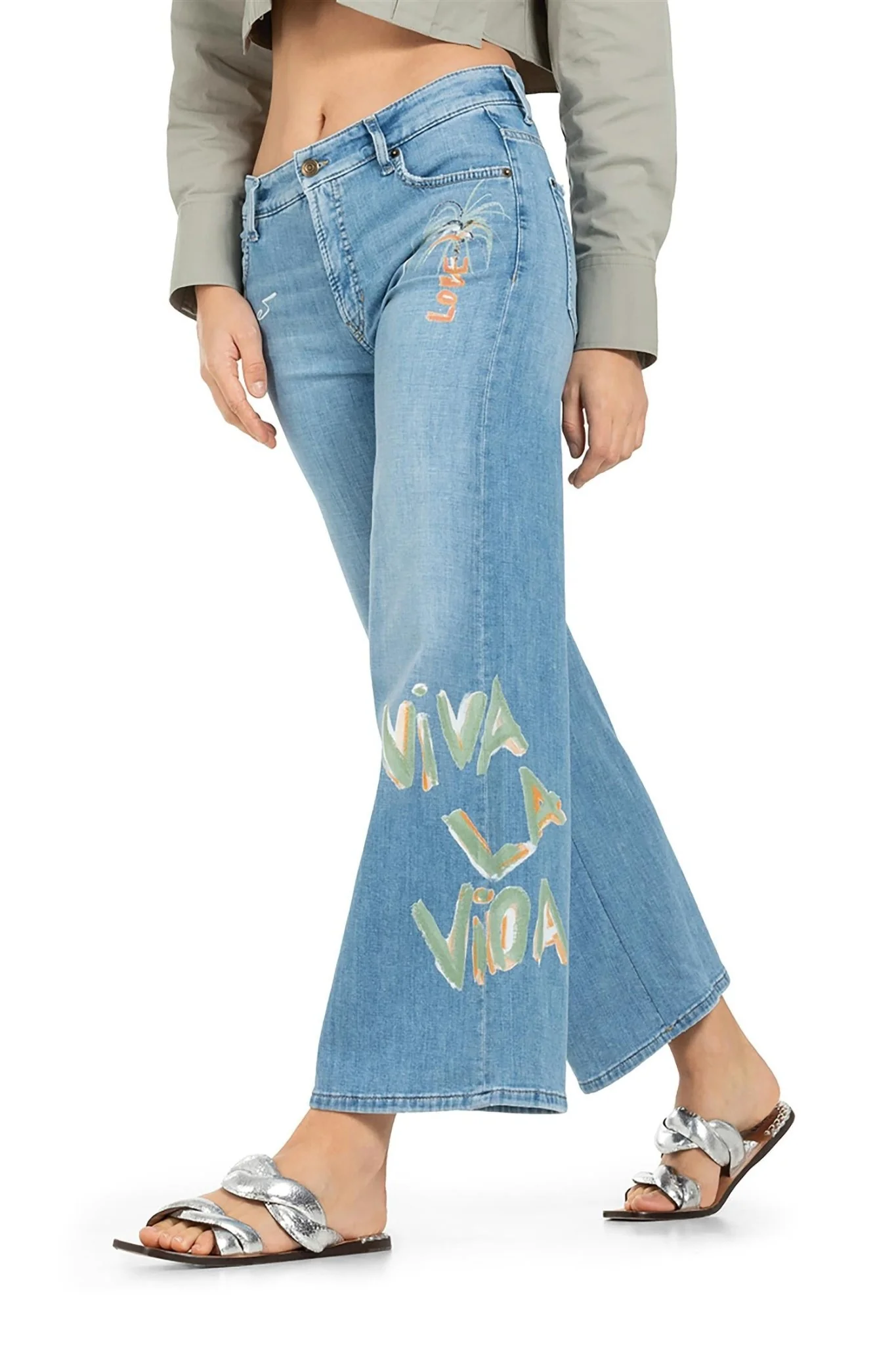 Palazzo Cropped Lefth Bleach Authentic Used - Image 3