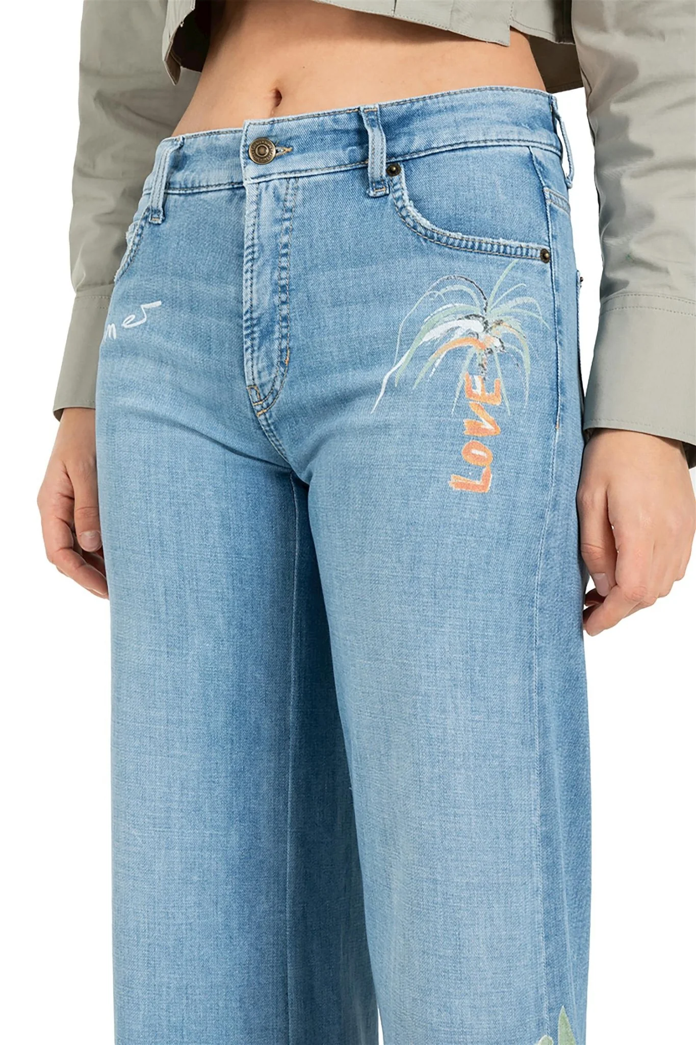 Palazzo Cropped Lefth Bleach Authentic Used - Image 4