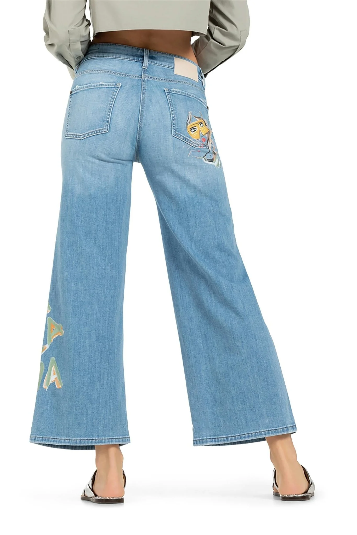 Palazzo Cropped Lefth Bleach Authentic Used - Image 5
