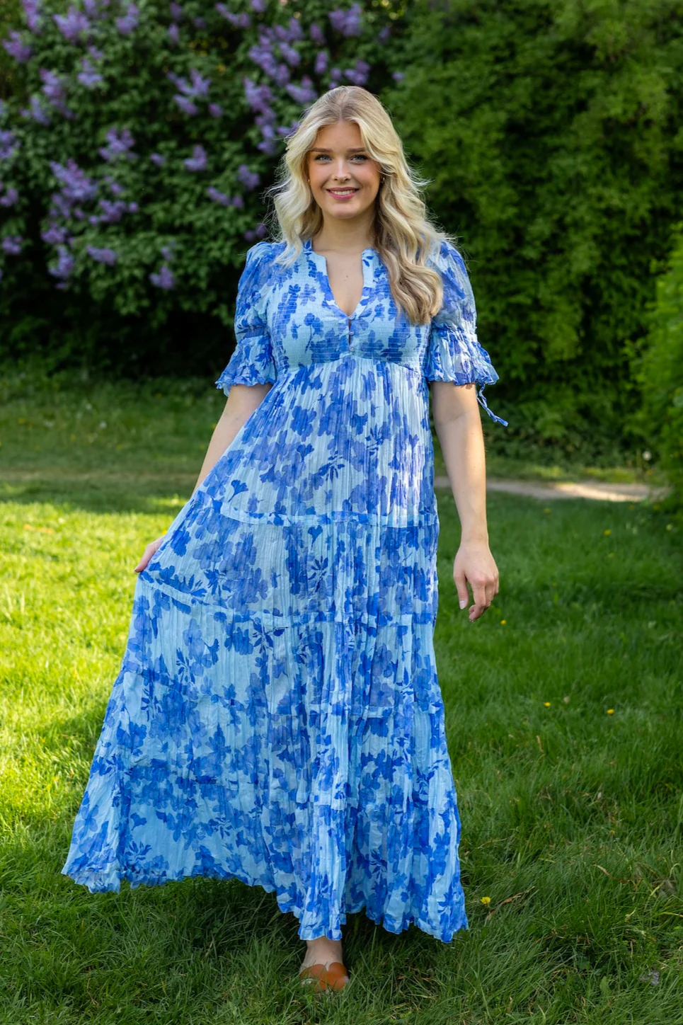 Bohemian Relaxed Dress Sky Blue