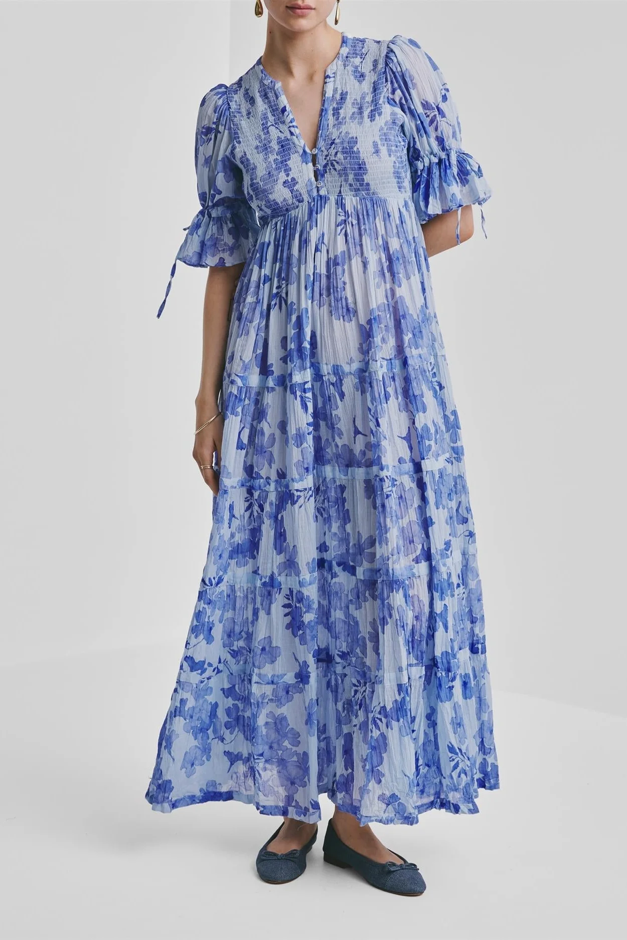 Bohemian Relaxed Dress Sky Blue - Image 5