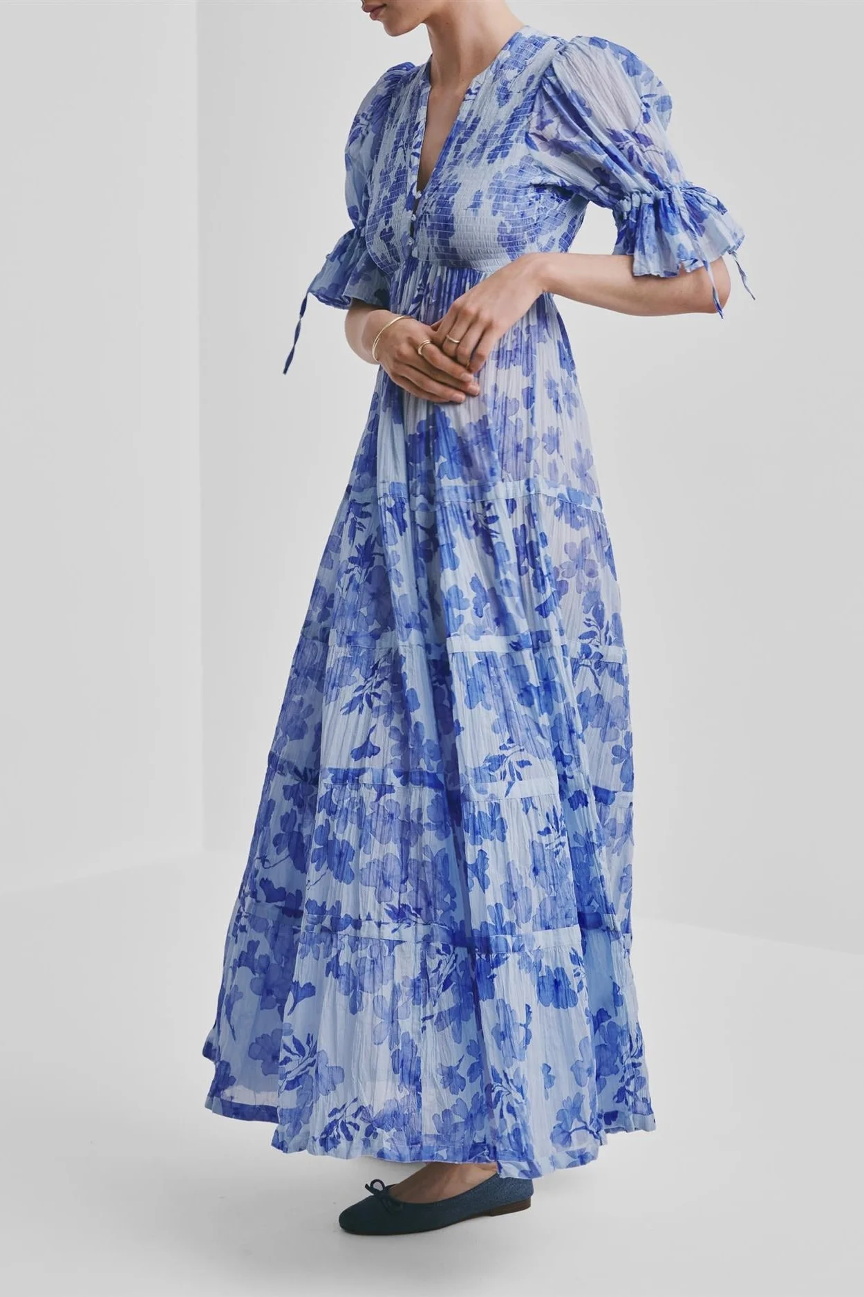 Bohemian Relaxed Dress Sky Blue - Image 6