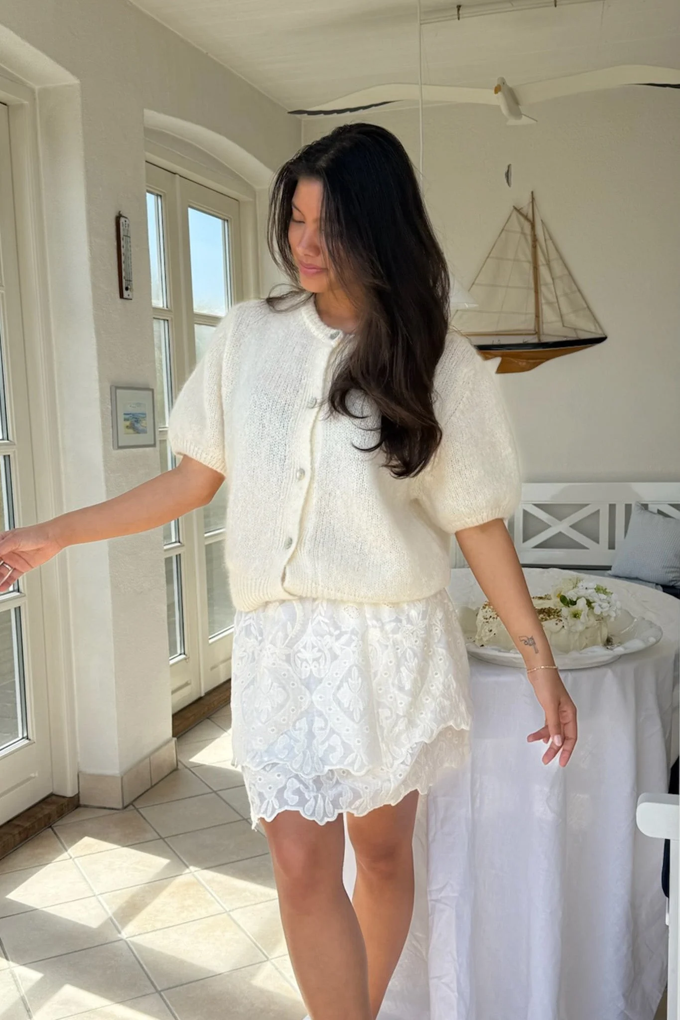 Ida Ss Cardigan White