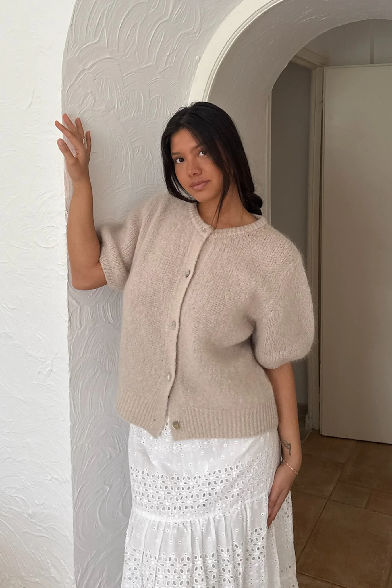 Ida Ss Cardigan Beige - Image 4