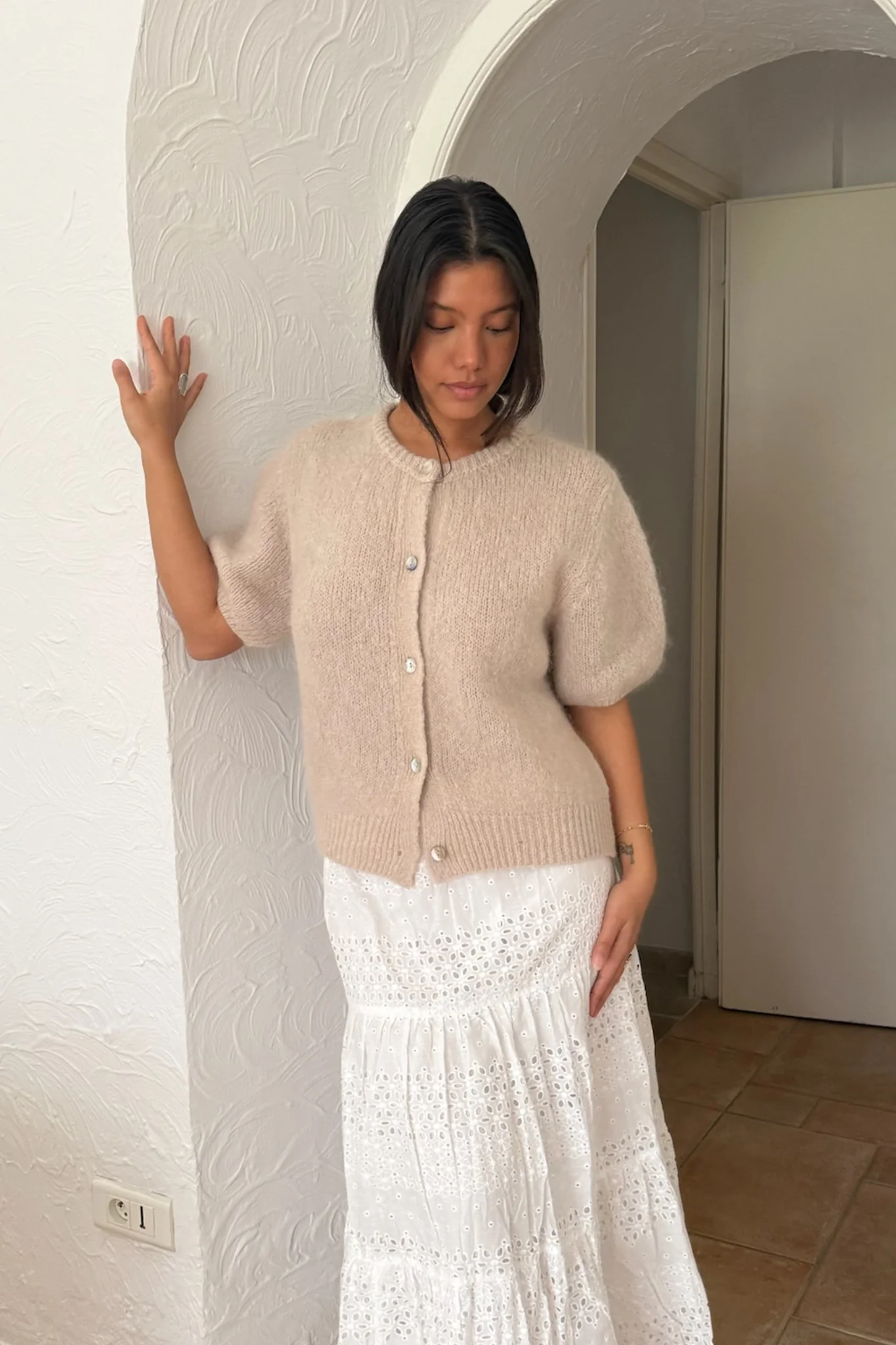 Ida Ss Cardigan Beige - Image 5