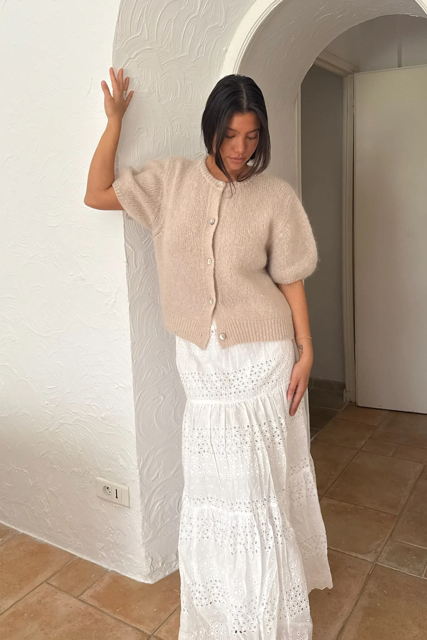 Ida Ss Cardigan Beige - Image 7