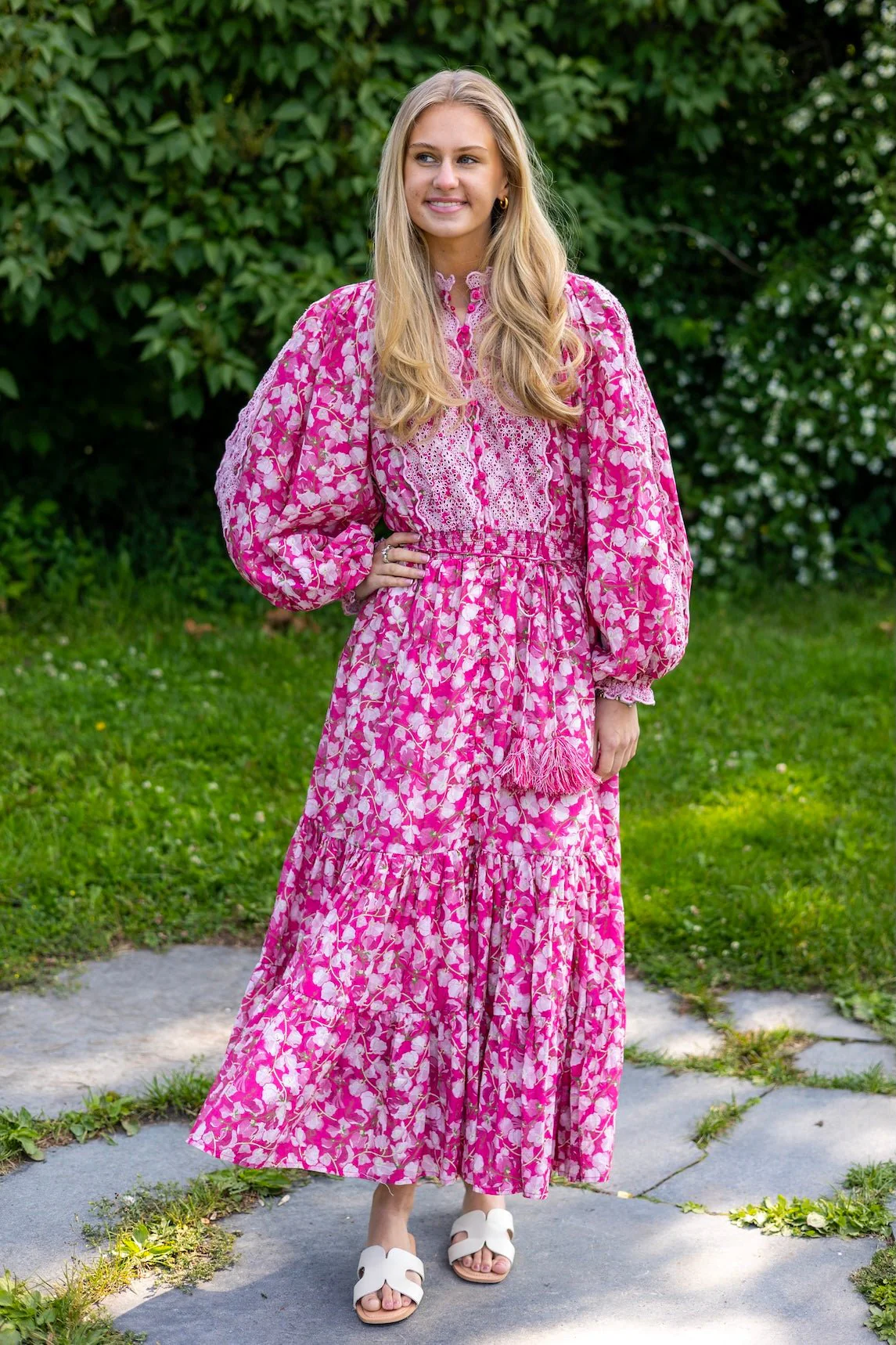 Cotton Slub Midi Dress Poppy Meadow