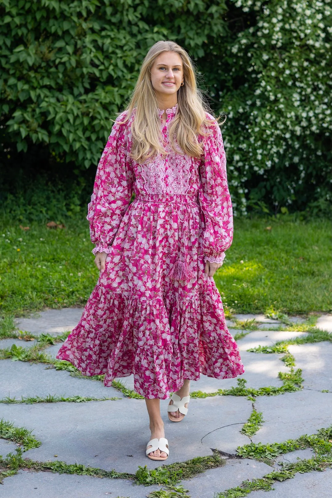 Cotton Slub Midi Dress Poppy Meadow - Image 2