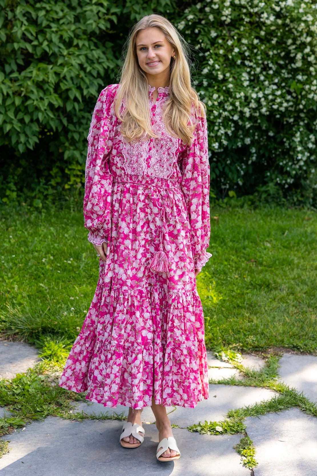 Cotton Slub Midi Dress Poppy Meadow - Image 3
