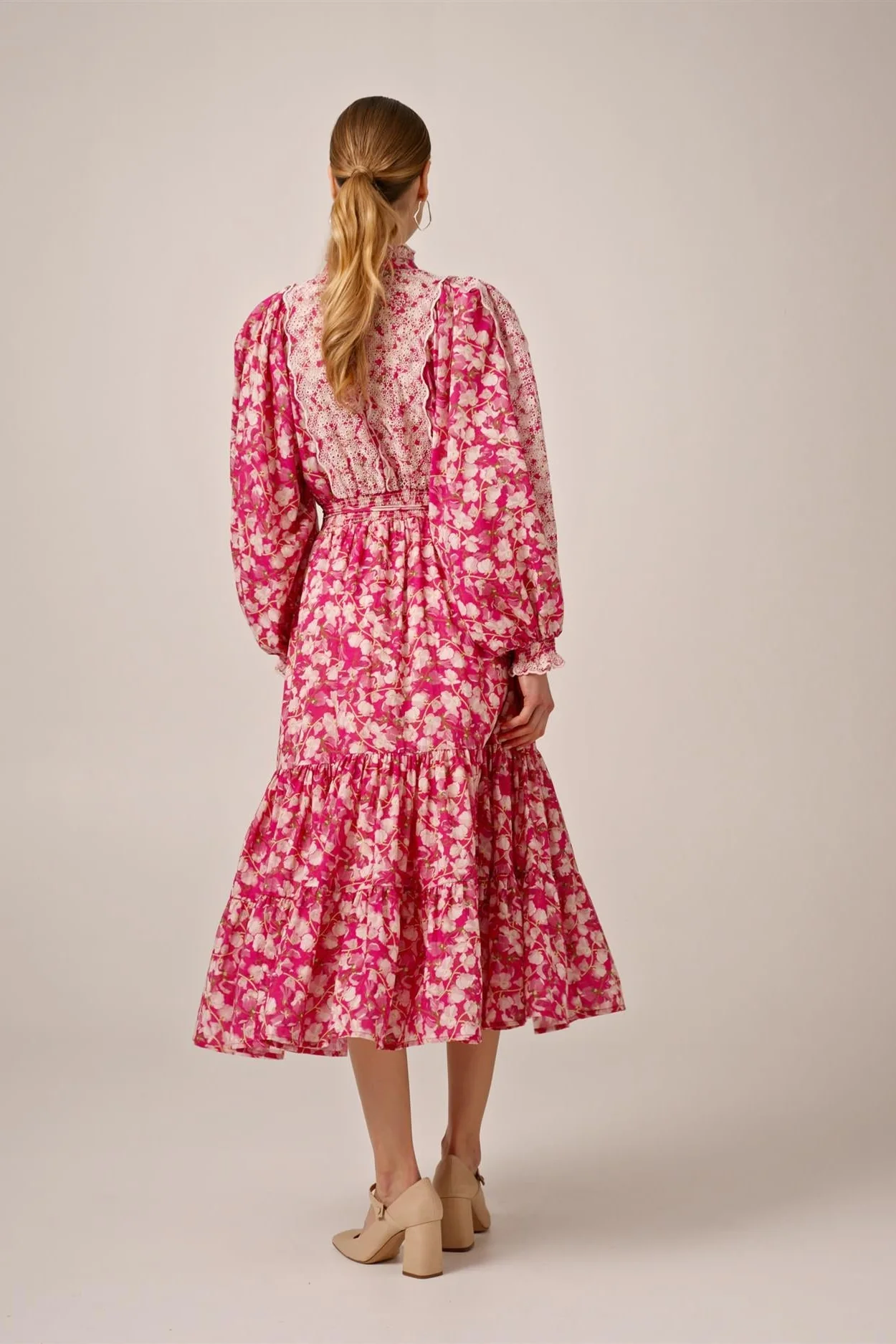 Cotton Slub Midi Dress Poppy Meadow - Image 7