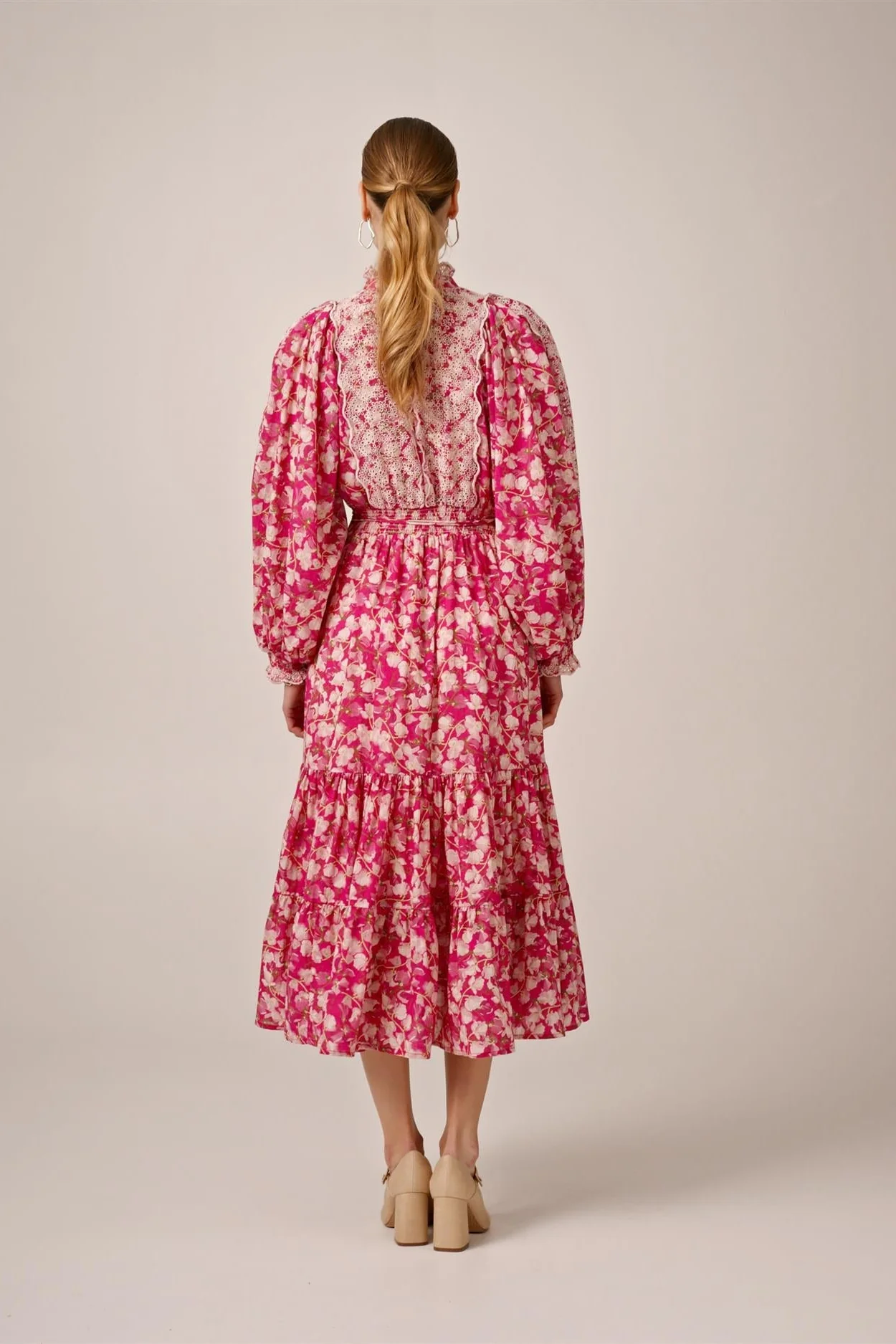 Cotton Slub Midi Dress Poppy Meadow - Image 8