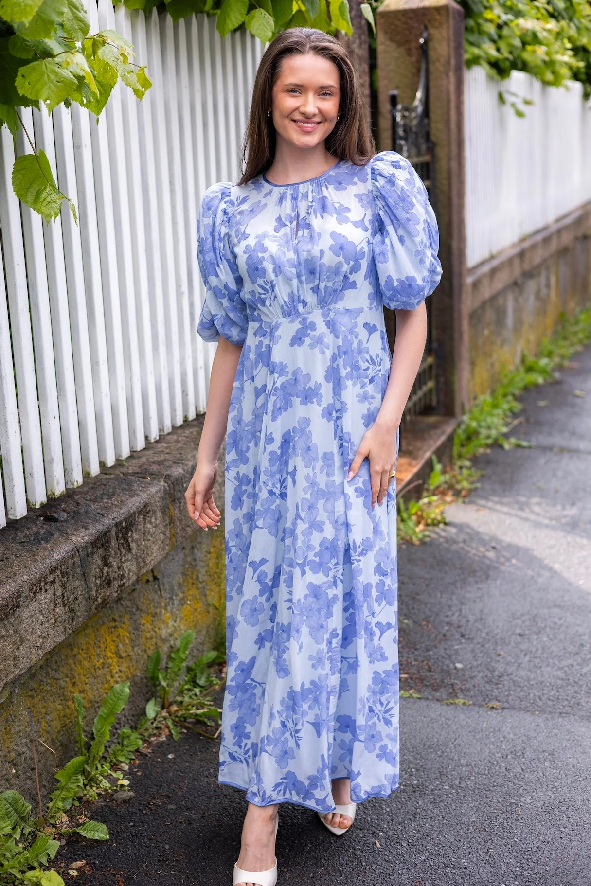 Chiffon Maxi Dress Skye Blue - Image 4