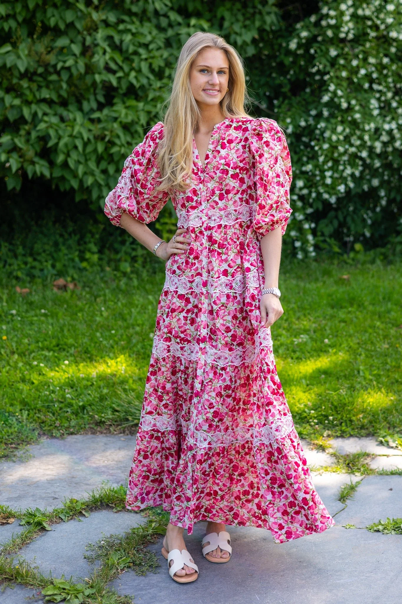Cotton Slub Relaxed Dress Poppy Field