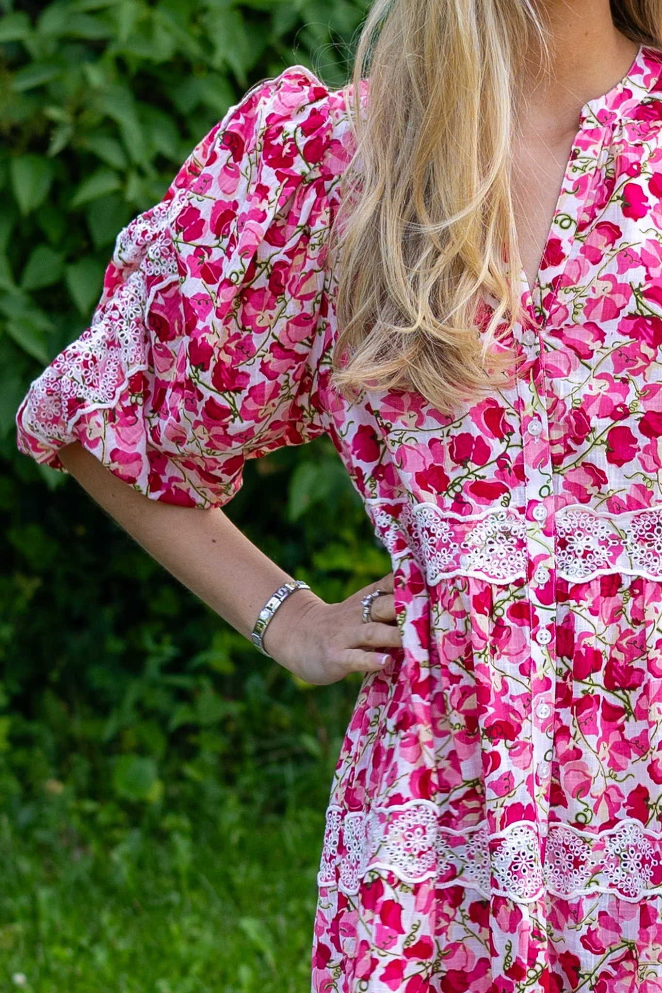 Cotton Slub Relaxed Dress Poppy Field - Image 4