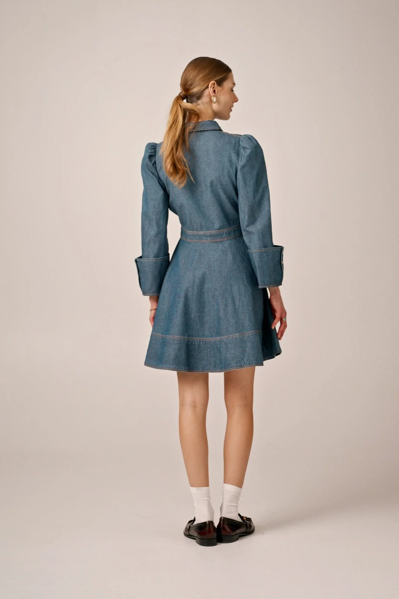 Denim Mini Dress French Blue - Image 10