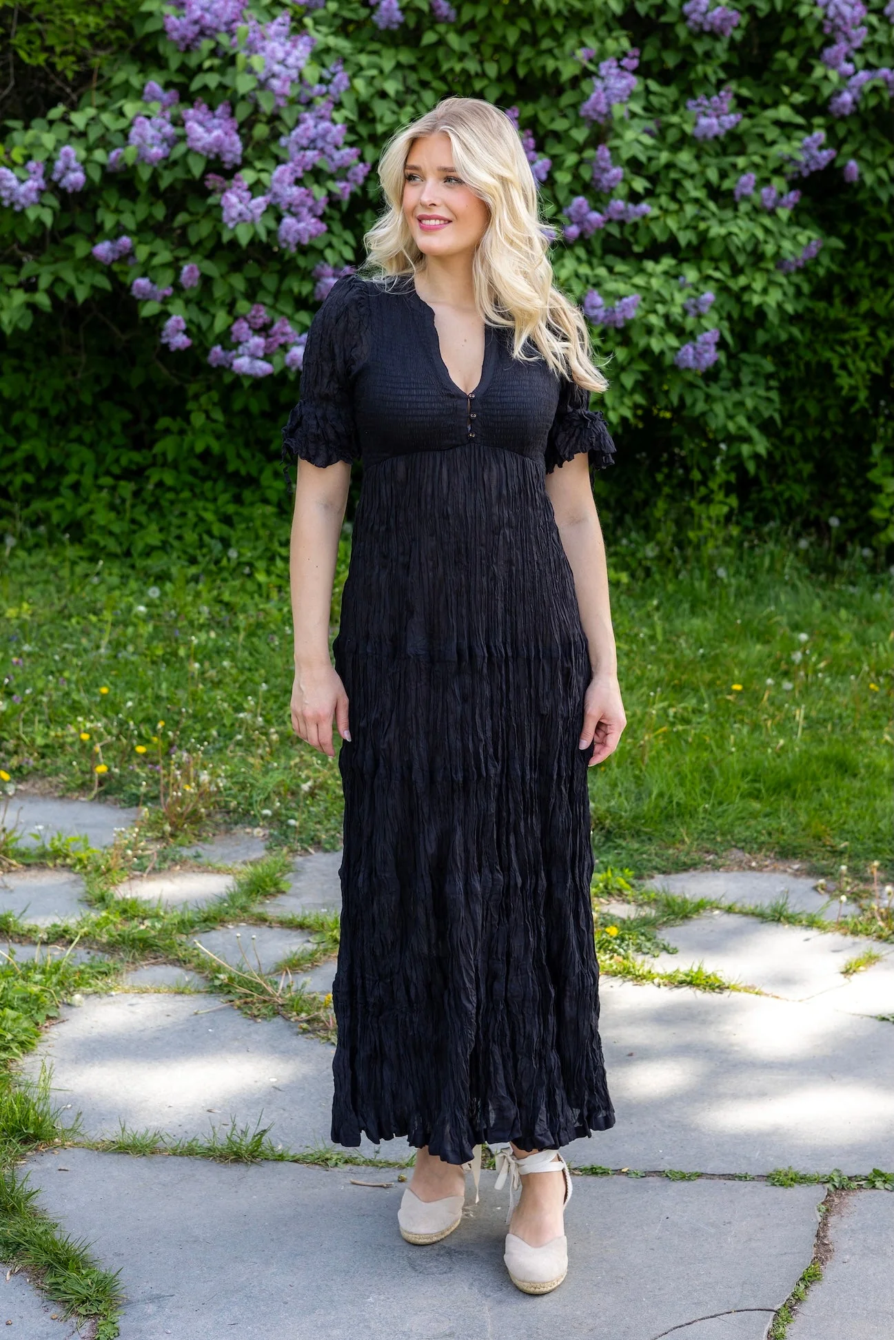 Bohemian Relaxed Dress Black - Image 2