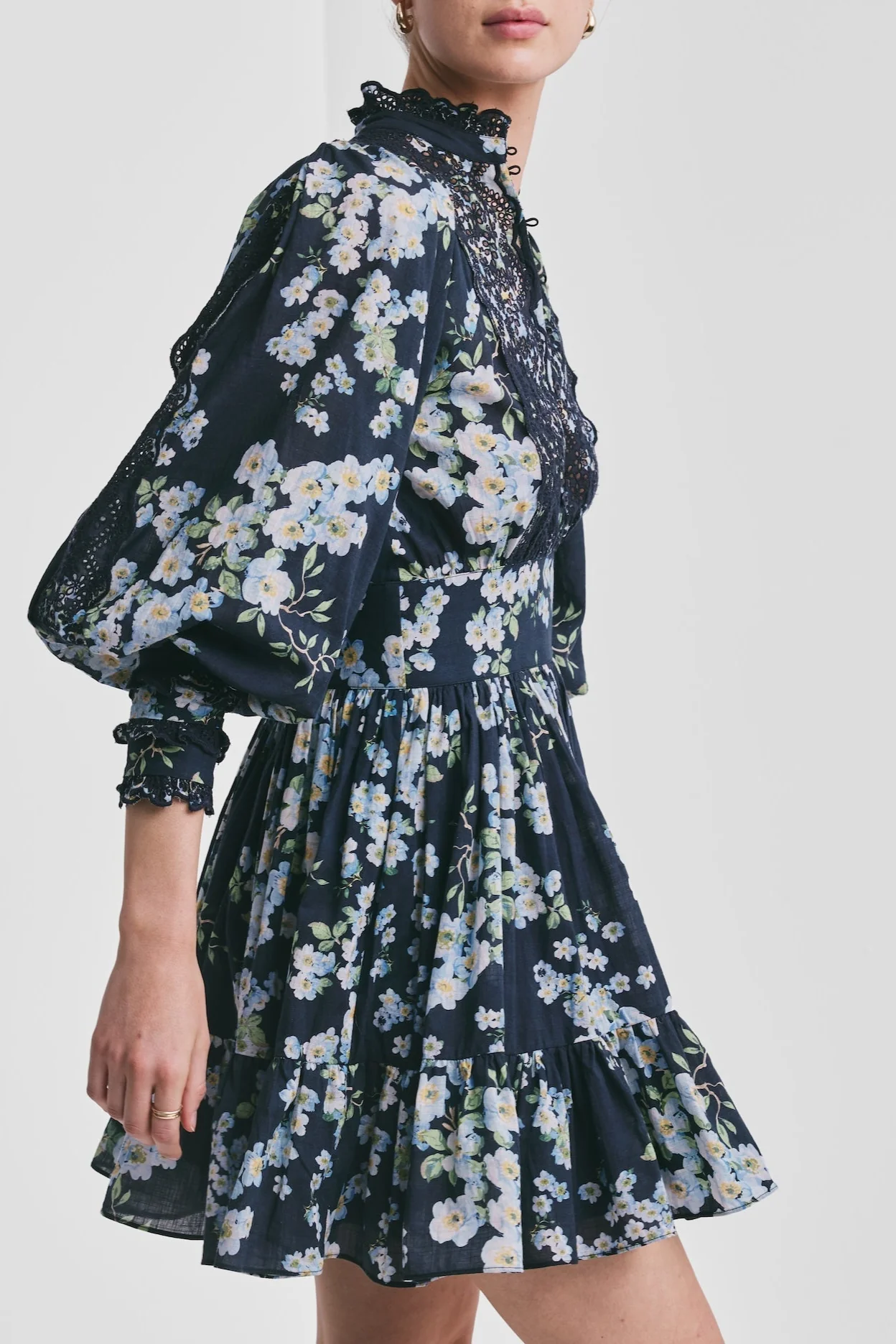 Cotton Slub Mini Dress Cherry Blossom - Image 3