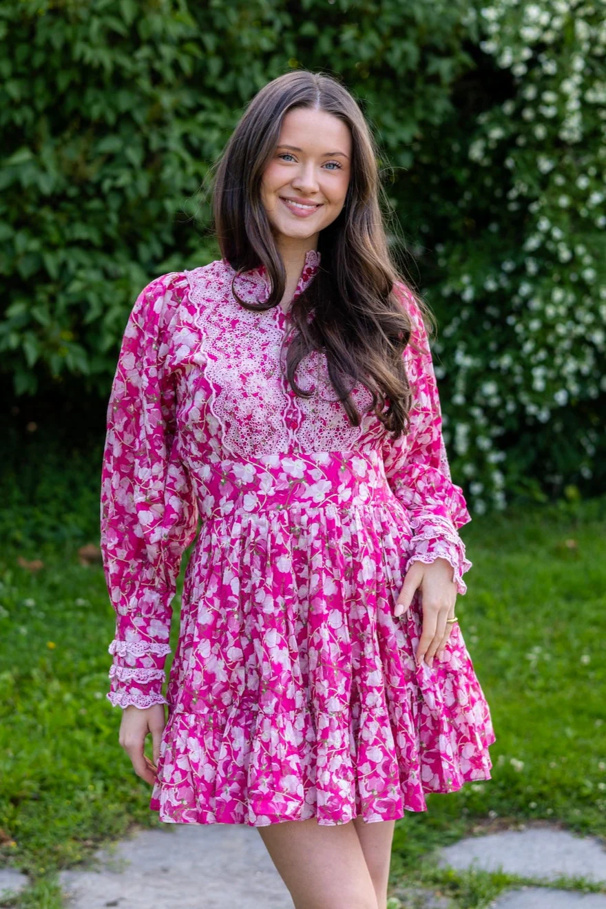 Cotton Slub Mini Dress Poppy Meadow