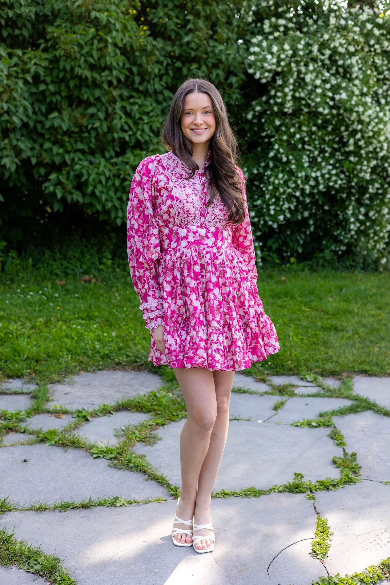 Cotton Slub Mini Dress Poppy Meadow - Image 2