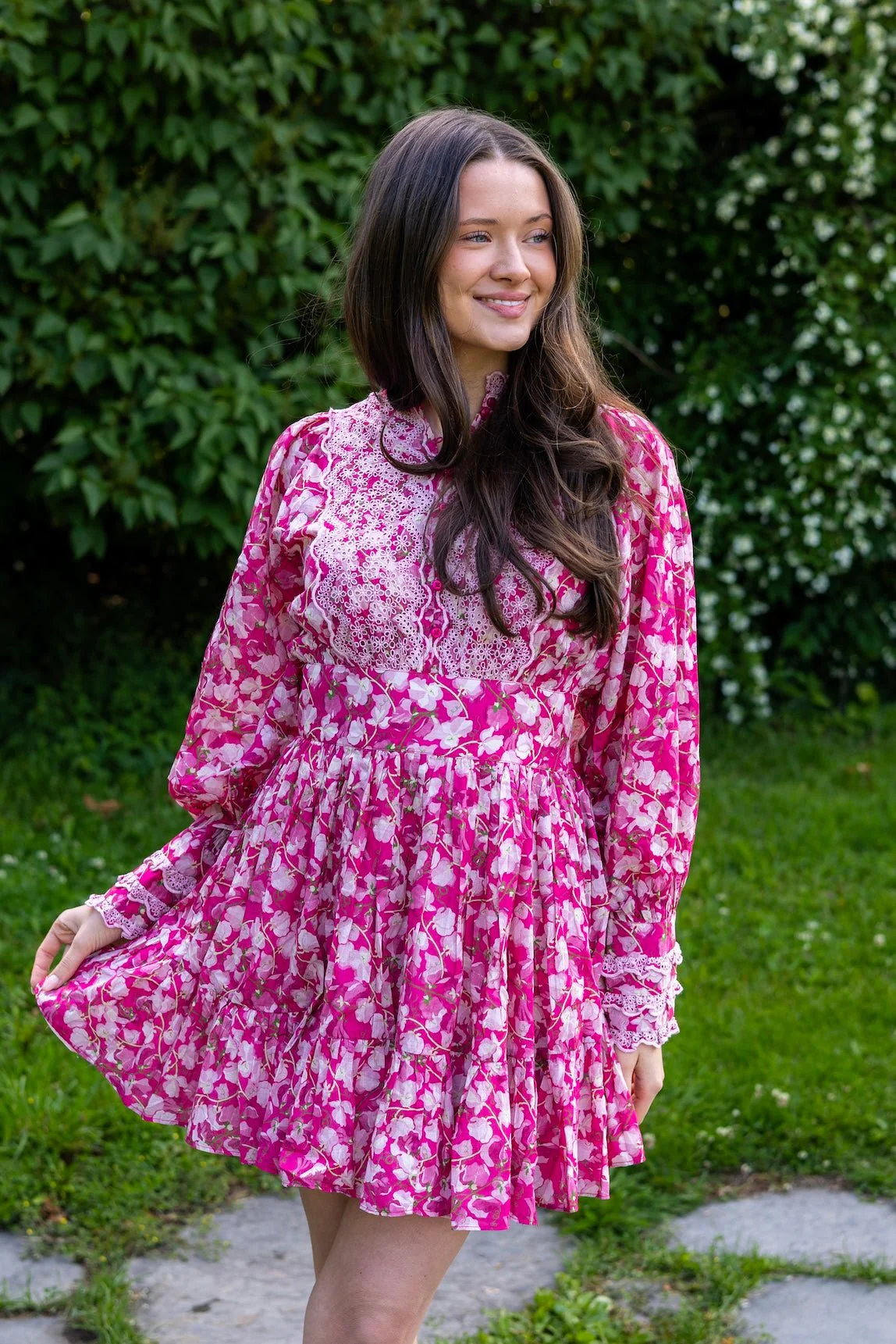 Cotton Slub Mini Dress Poppy Meadow - Image 3