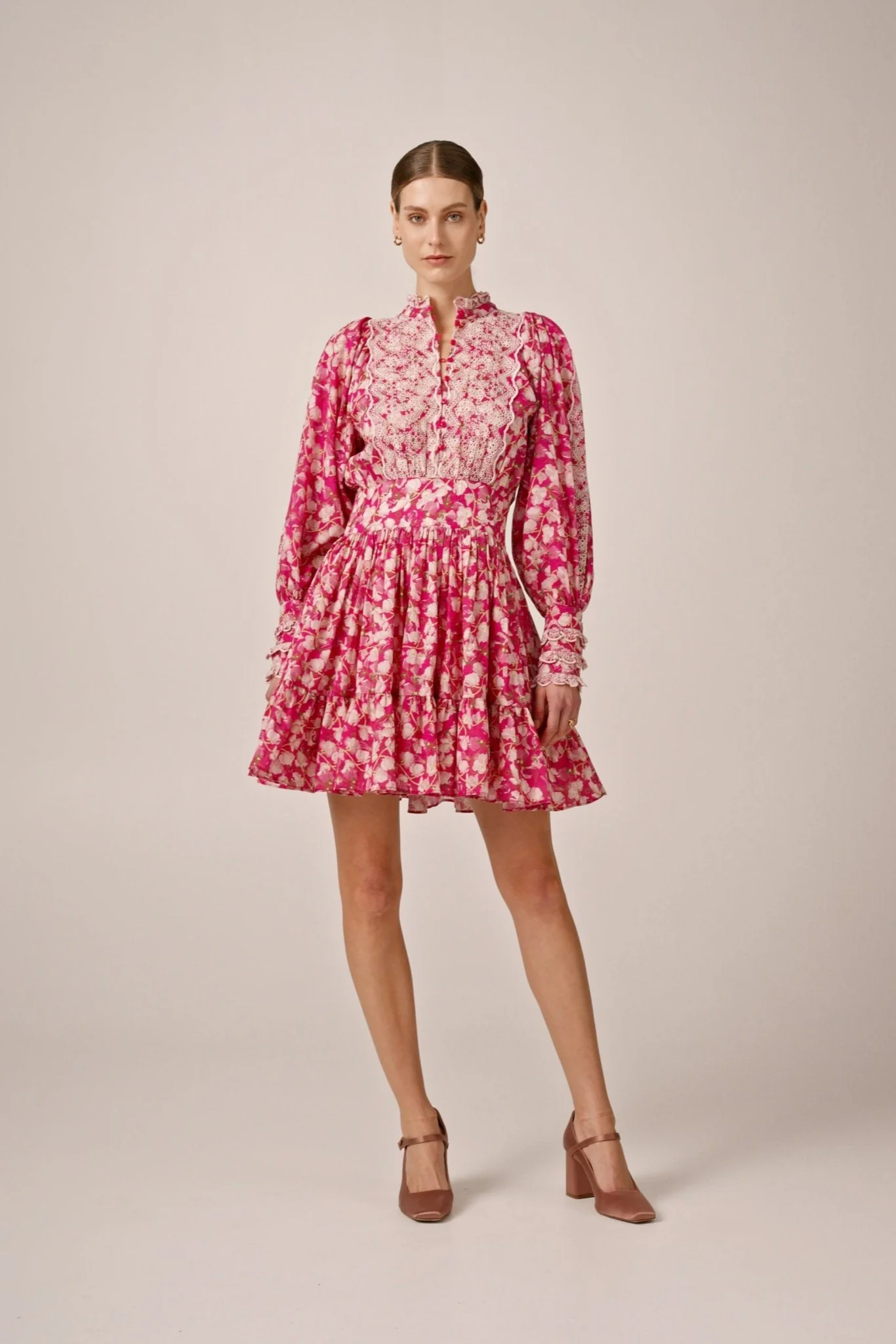 Cotton Slub Mini Dress Poppy Meadow - Image 6