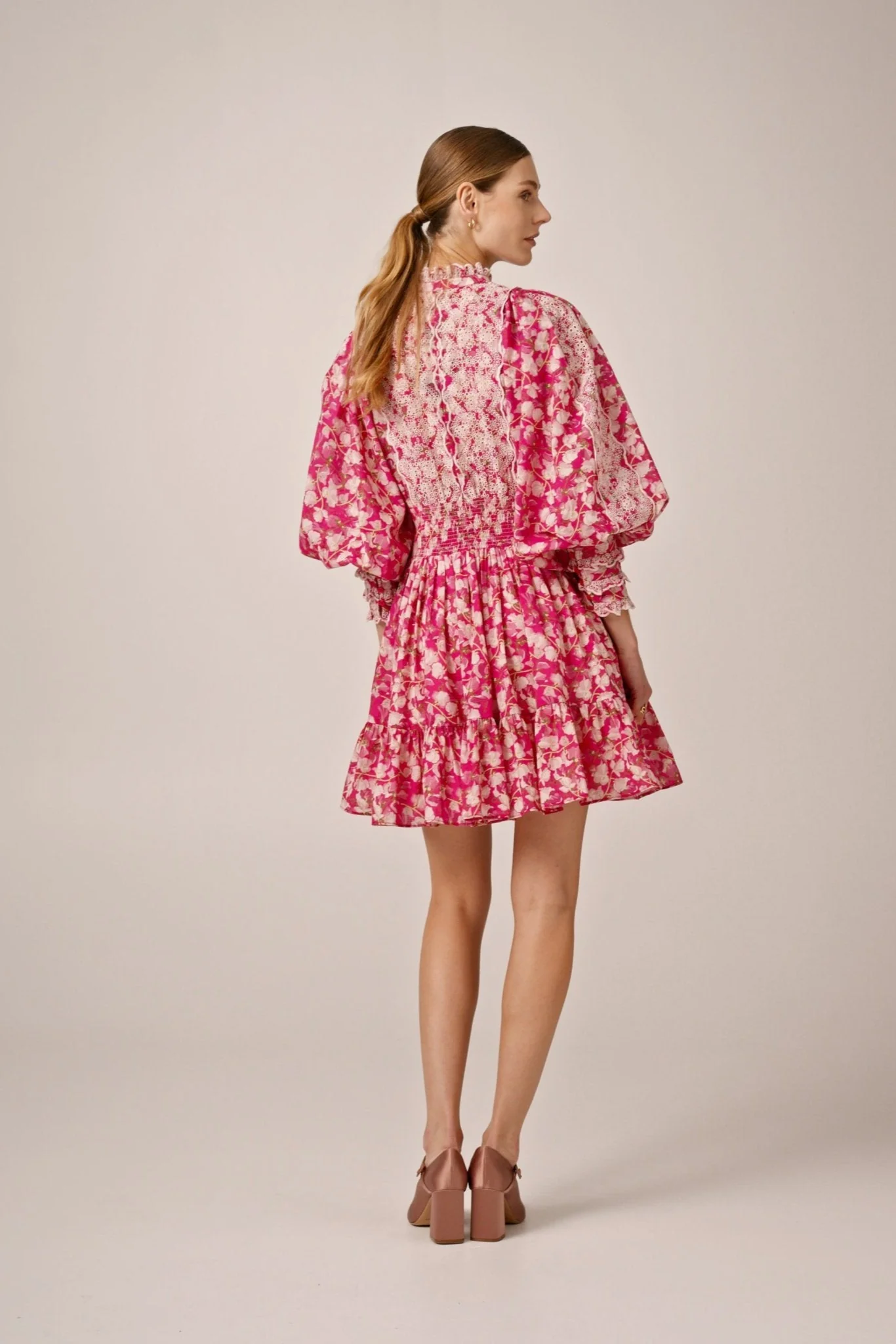Cotton Slub Mini Dress Poppy Meadow - Image 9