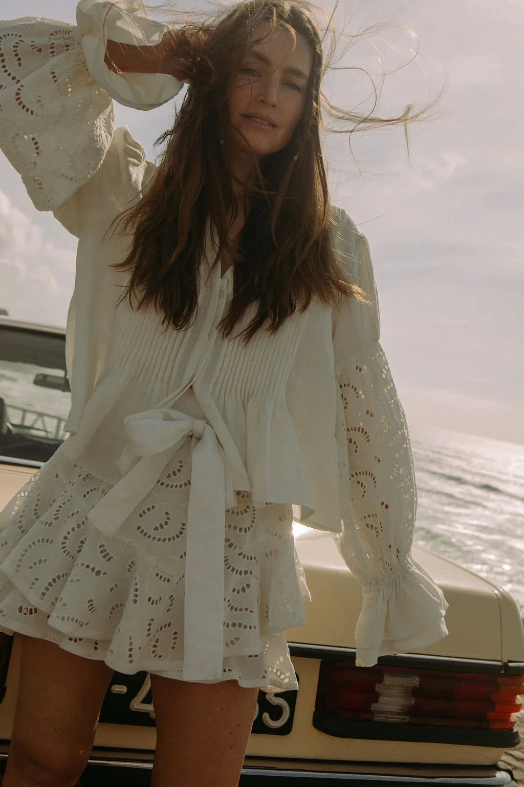 Coco Linen Blouse Lux Offwhite - Image 8