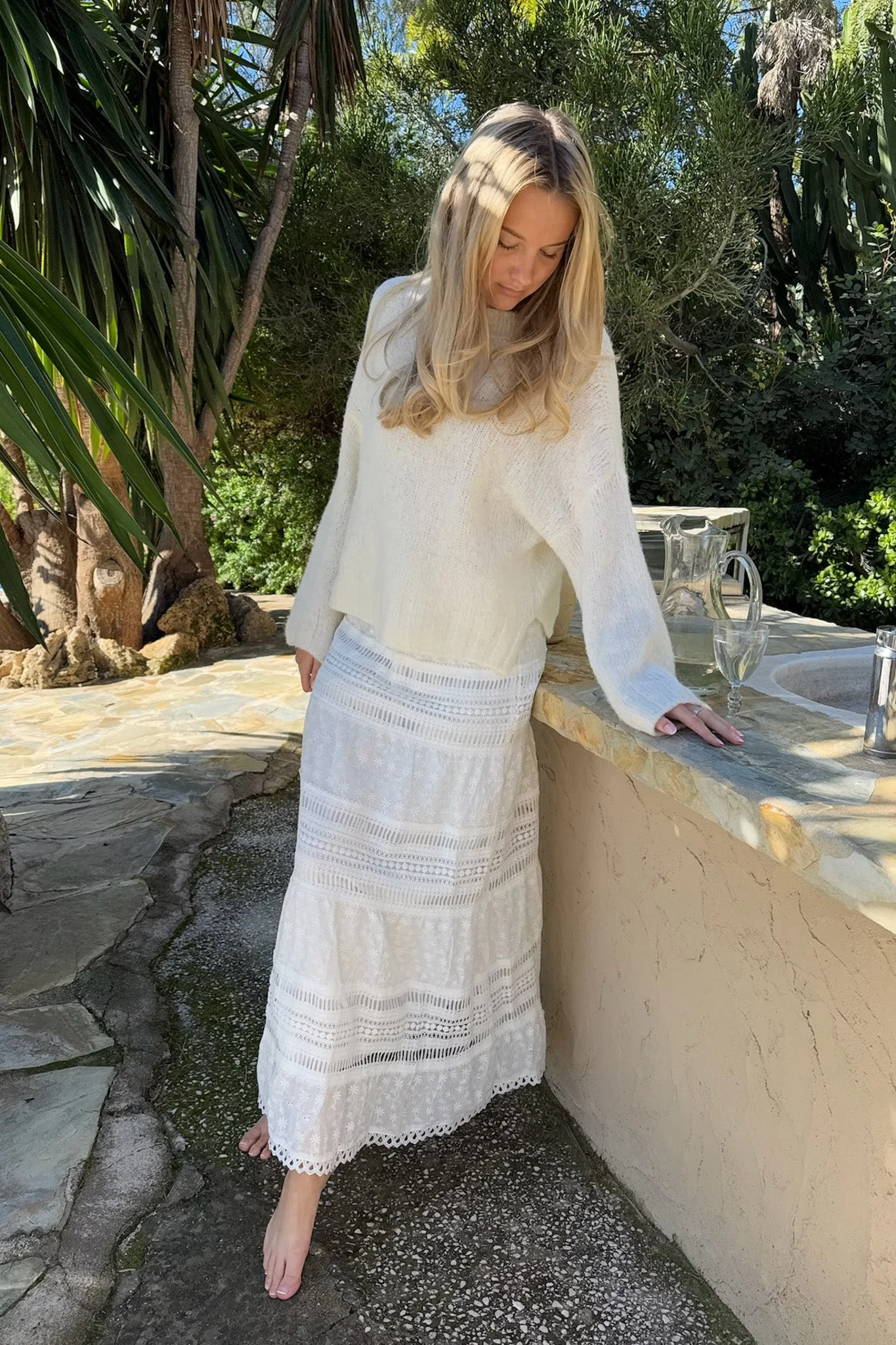 Sara Long Skirt White Lace - Image 5