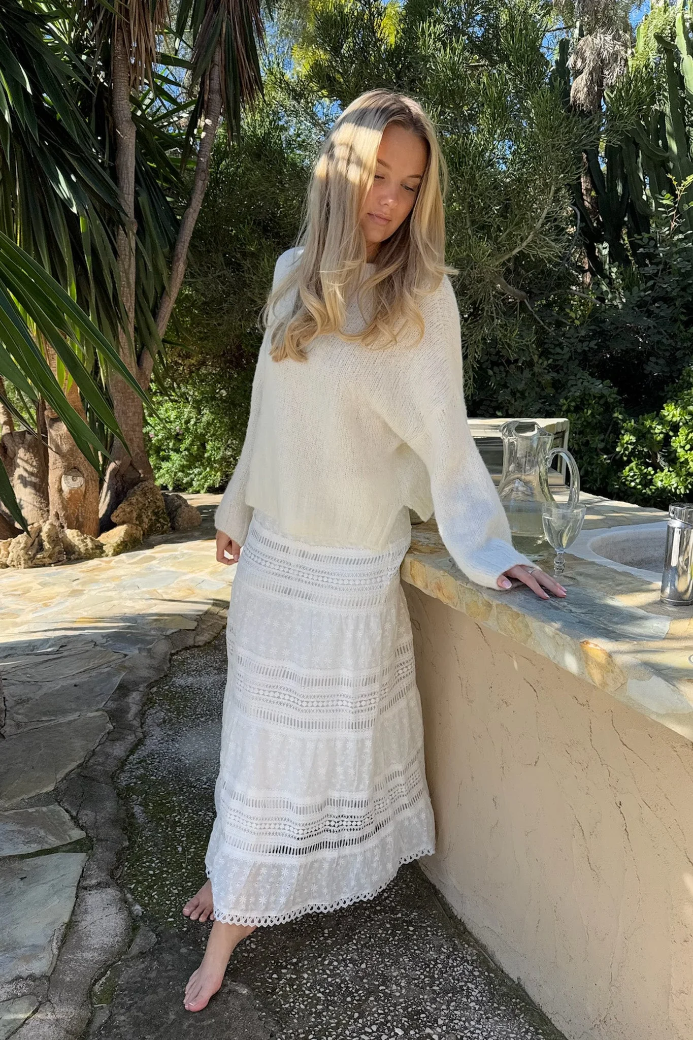 Sara Long Skirt White Lace - Image 6