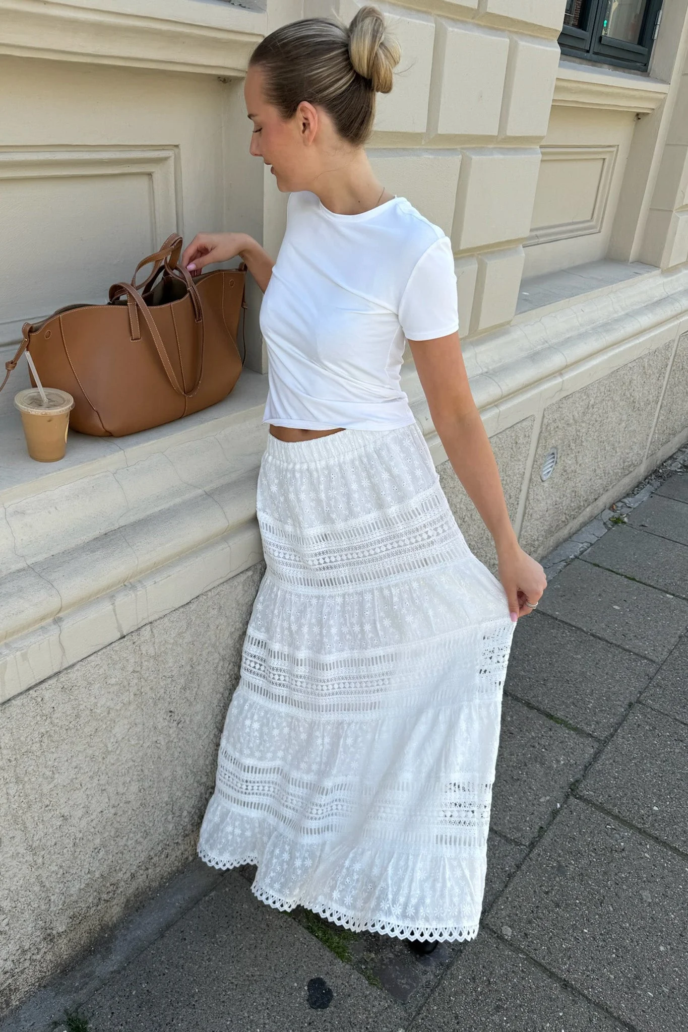Sara Long Skirt White Lace - Image 9