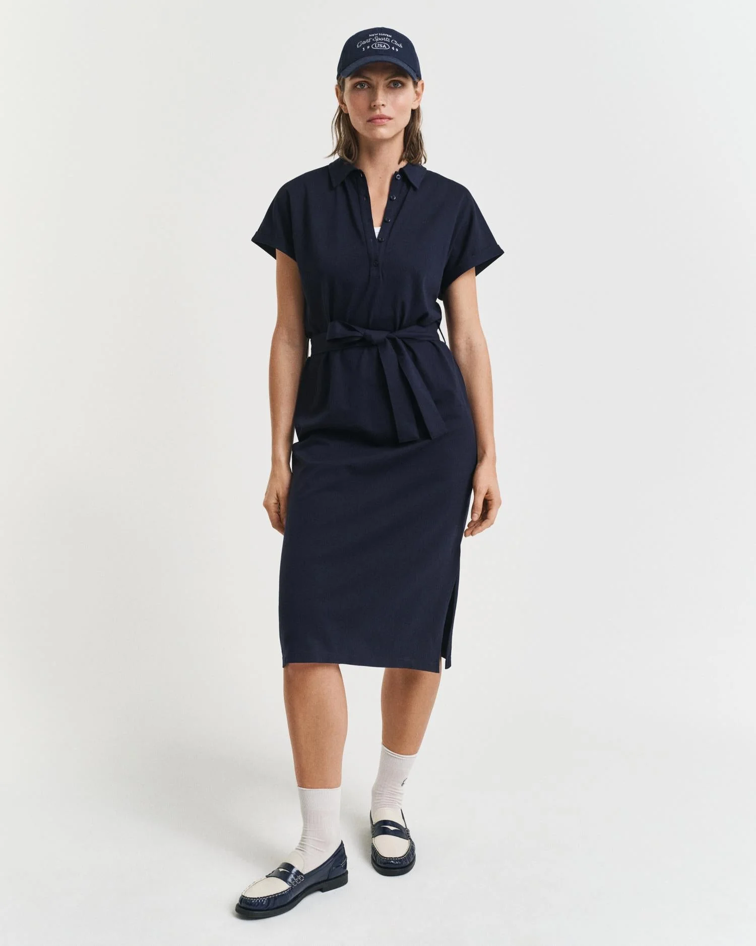 Piqué Polo Dress Evening Blue - Image 2