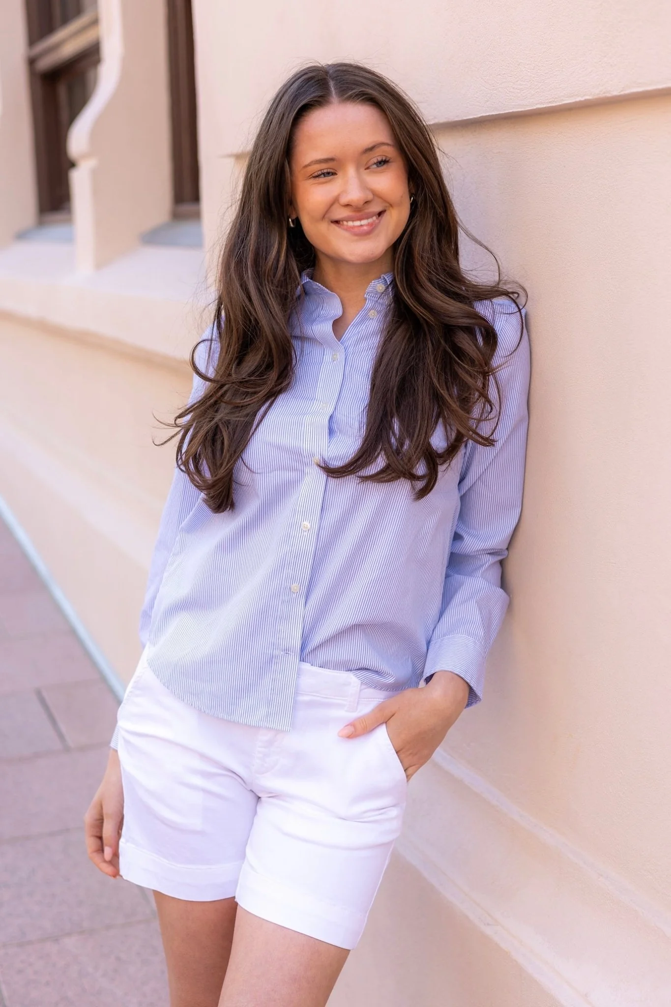 Regular Fit Classic Poplin Striped Shirt Perfect Blue - Image 4