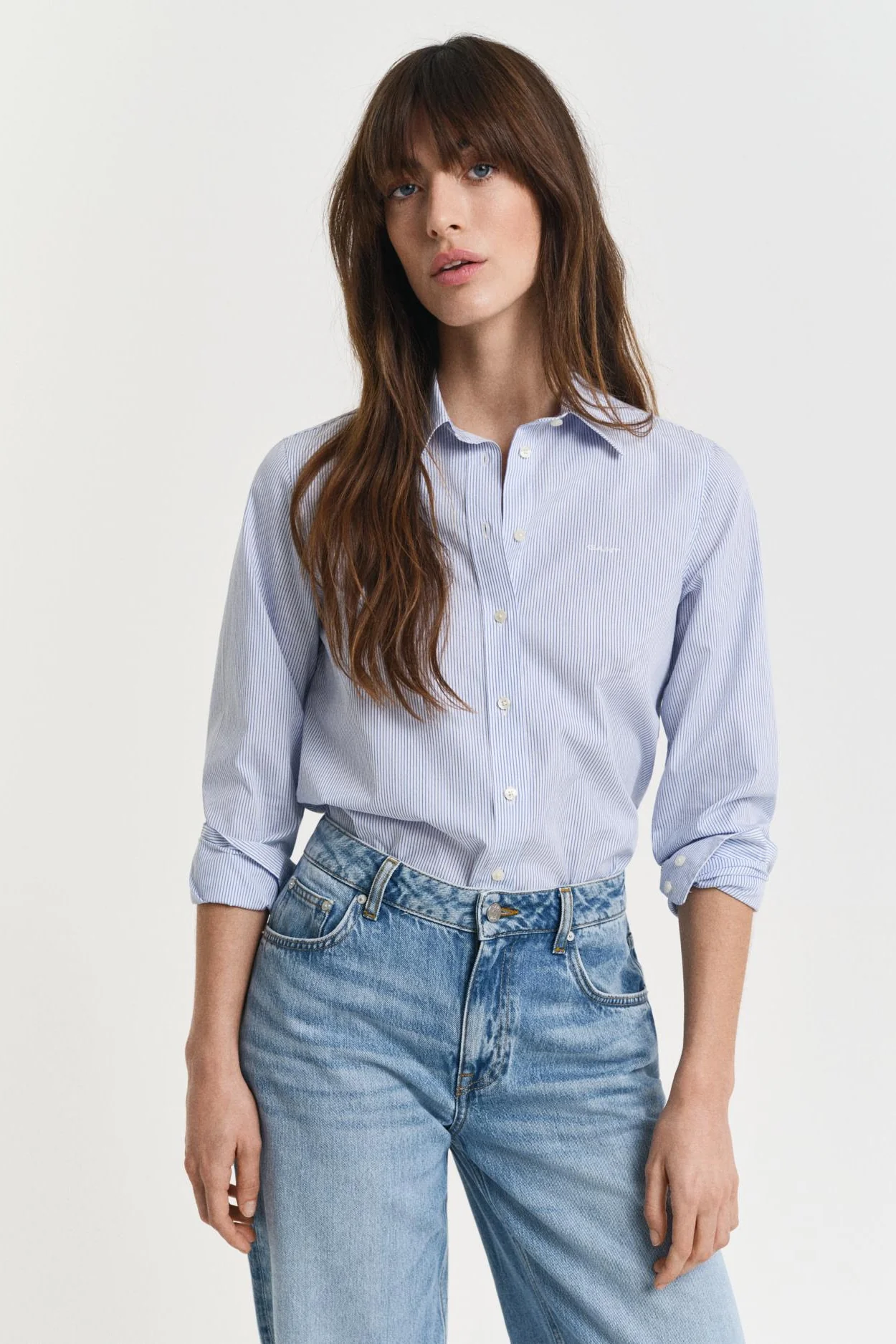 Regular Fit Classic Poplin Striped Shirt Perfect Blue - Image 6