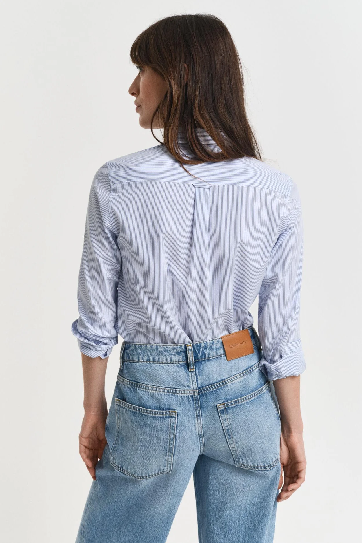 Regular Fit Classic Poplin Striped Shirt Perfect Blue - Image 8
